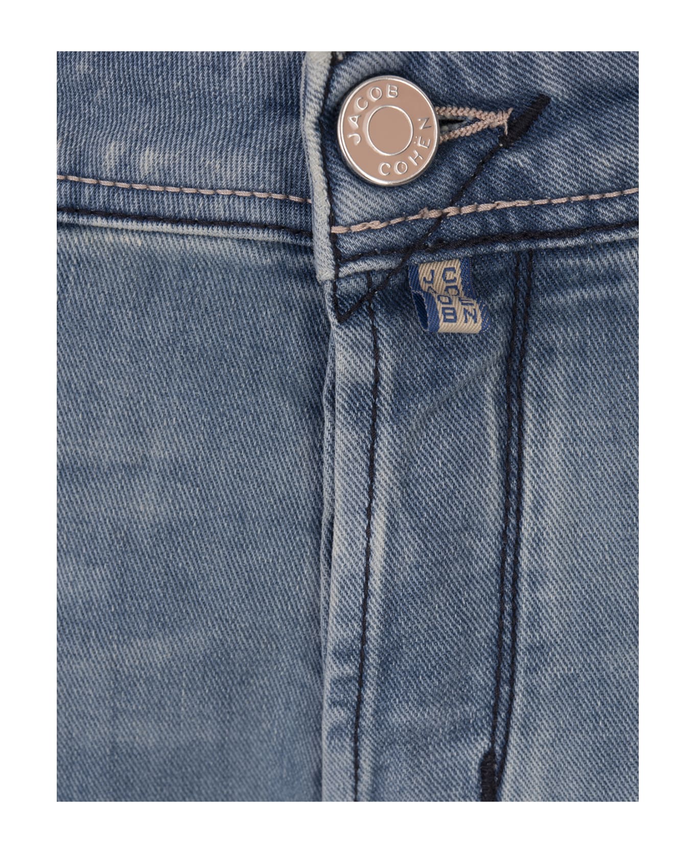 Jacob Cohen Scott Cropped Jeans In Light Blue Stretch Denim - Blue デニム