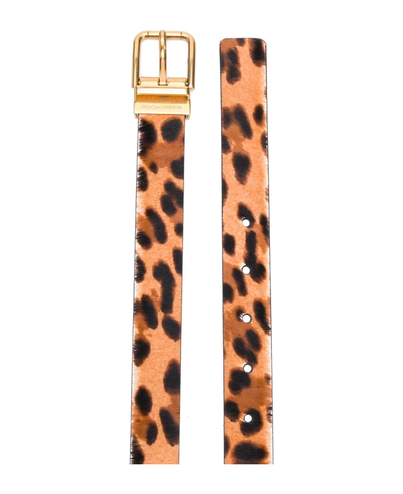 Dolce & Gabbana Leopard Print Belt - Brown