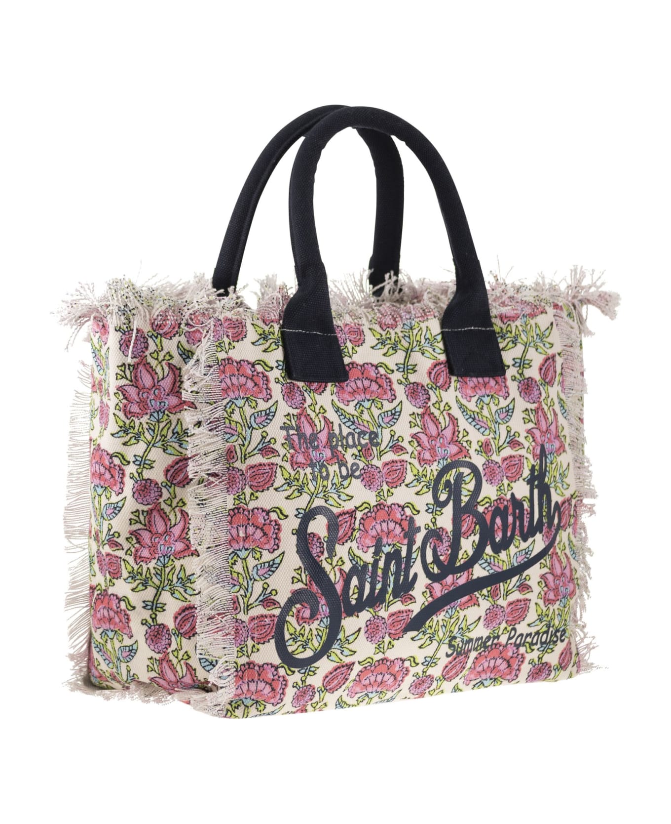 MC2 Saint Barth Vanity - Canvas Bag With Floral Print - Pink
