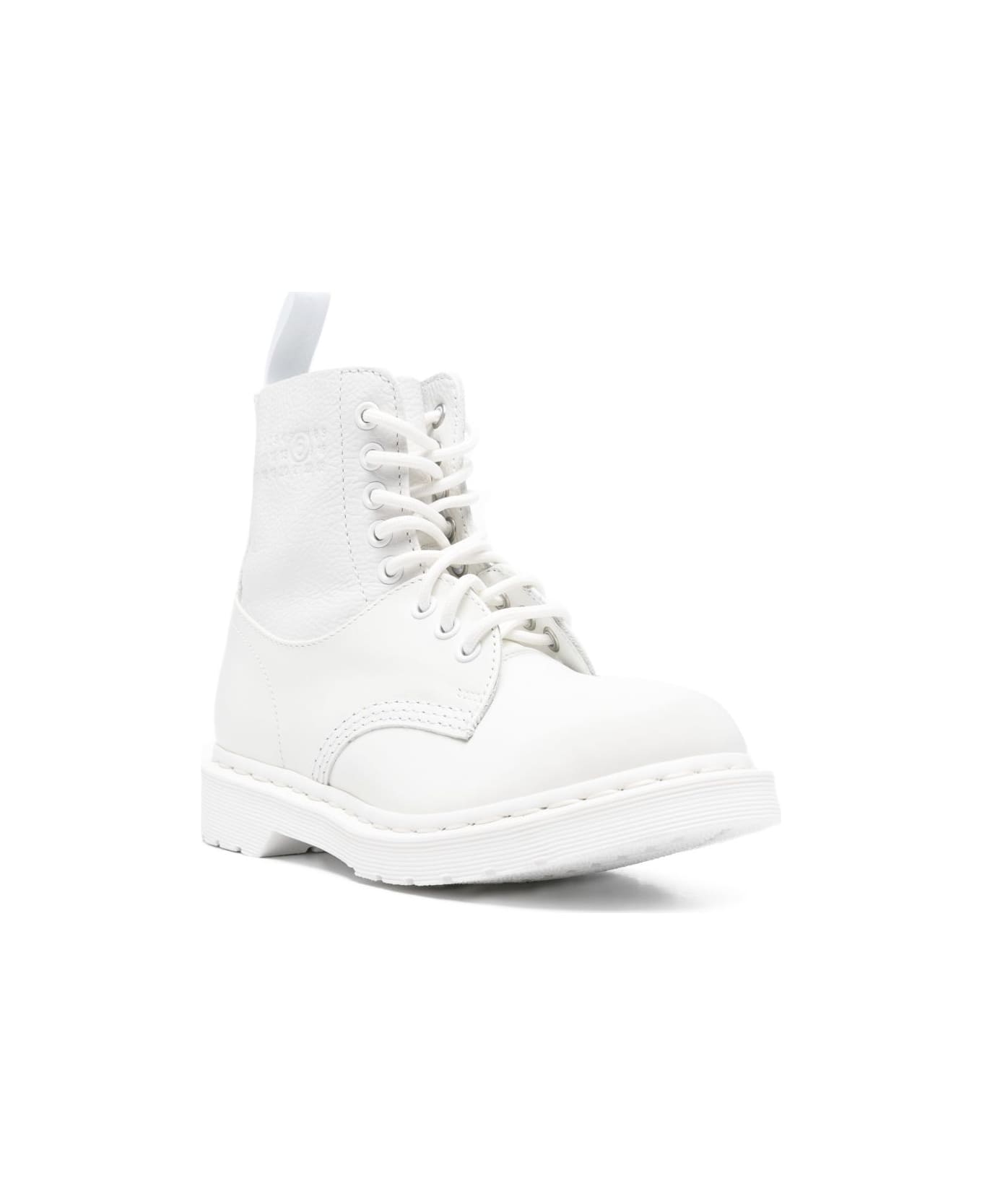 MM6 Maison Margiela Leather Boots - White