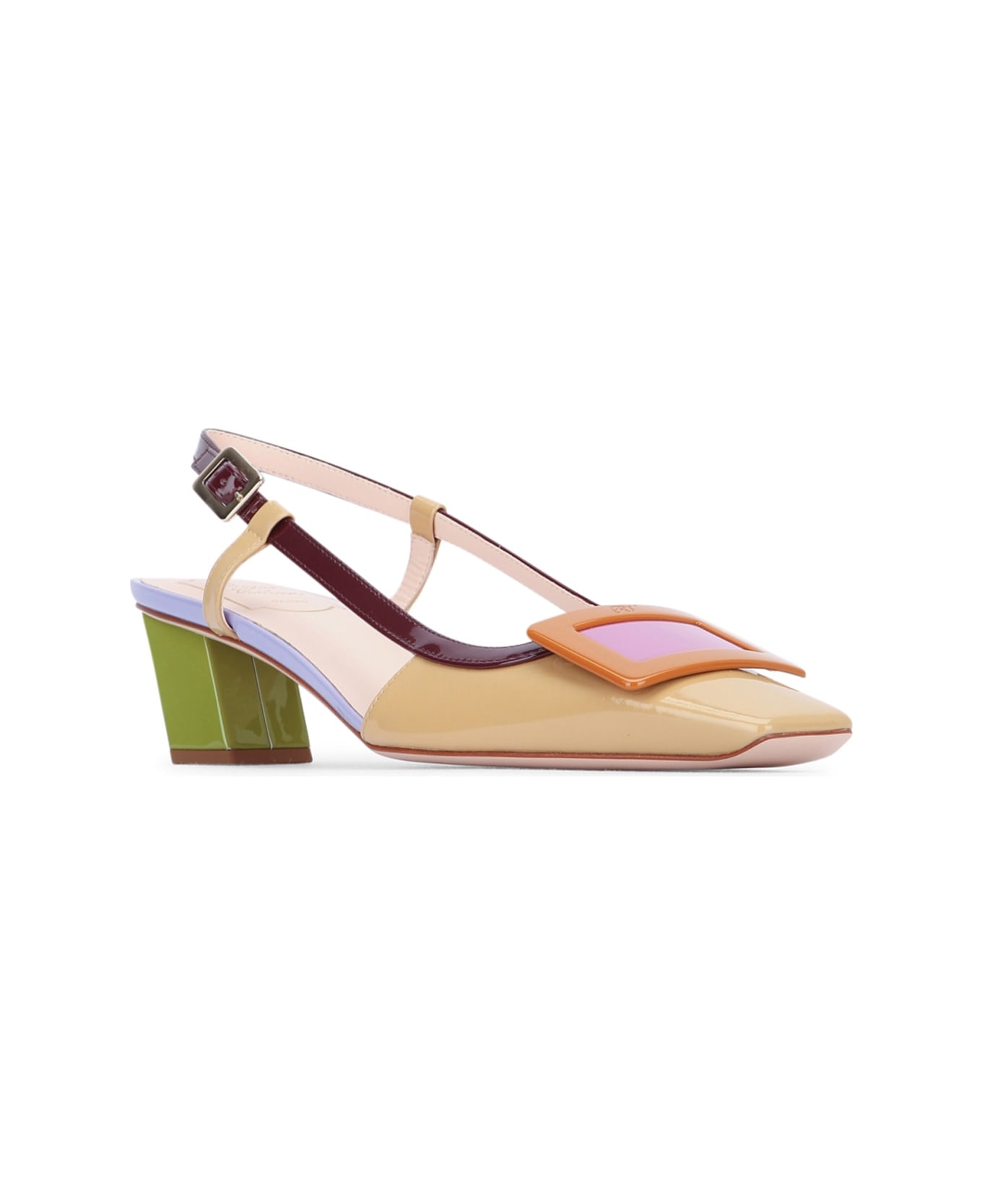 Roger Vivier Bv Lacquered Buc Sling Back Dec 45 - C209R802L030V428L236