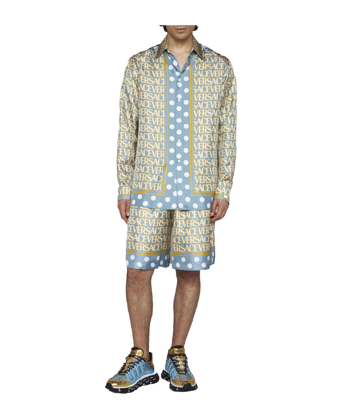 Versace Shirt In Silk Twill - Multicolor