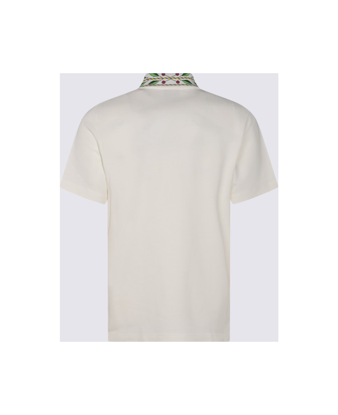 Casablanca White Cotton Polo Shirt - Beige
