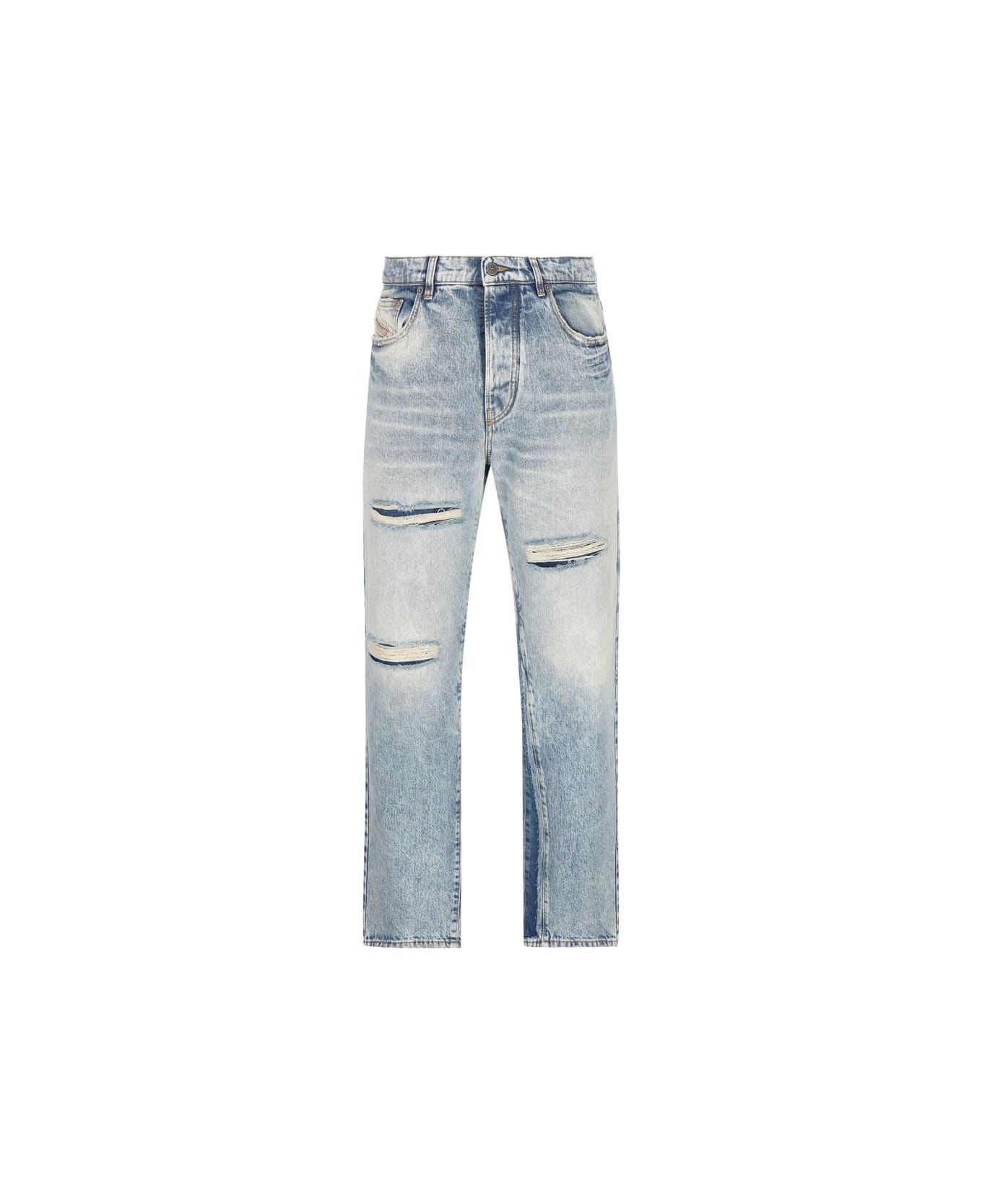 Diesel D-fire 0ajen Distressed Straight Jeans