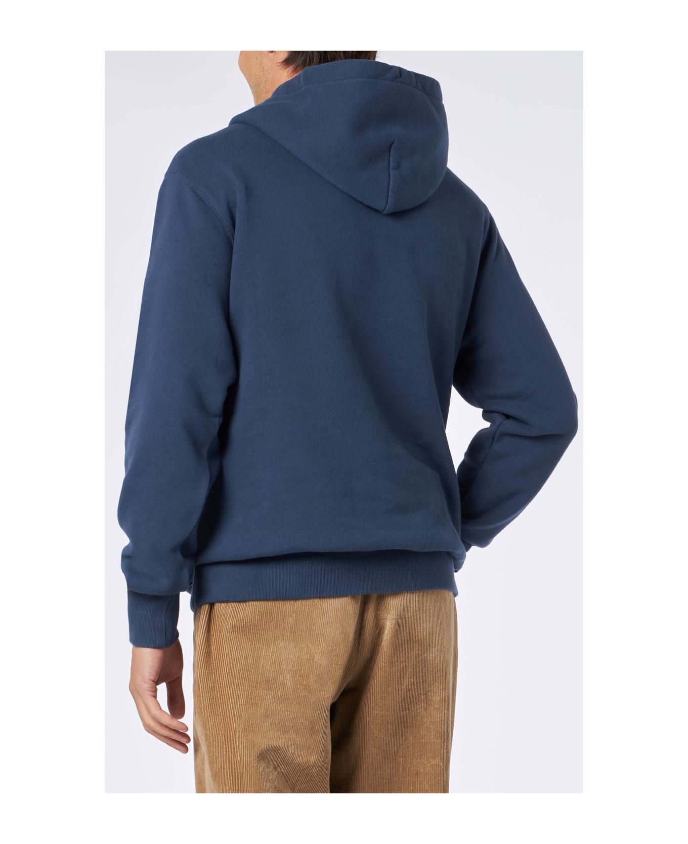 MC2 Saint Barth Man Blue Hoodie With Saint Barth Patch - BLUE