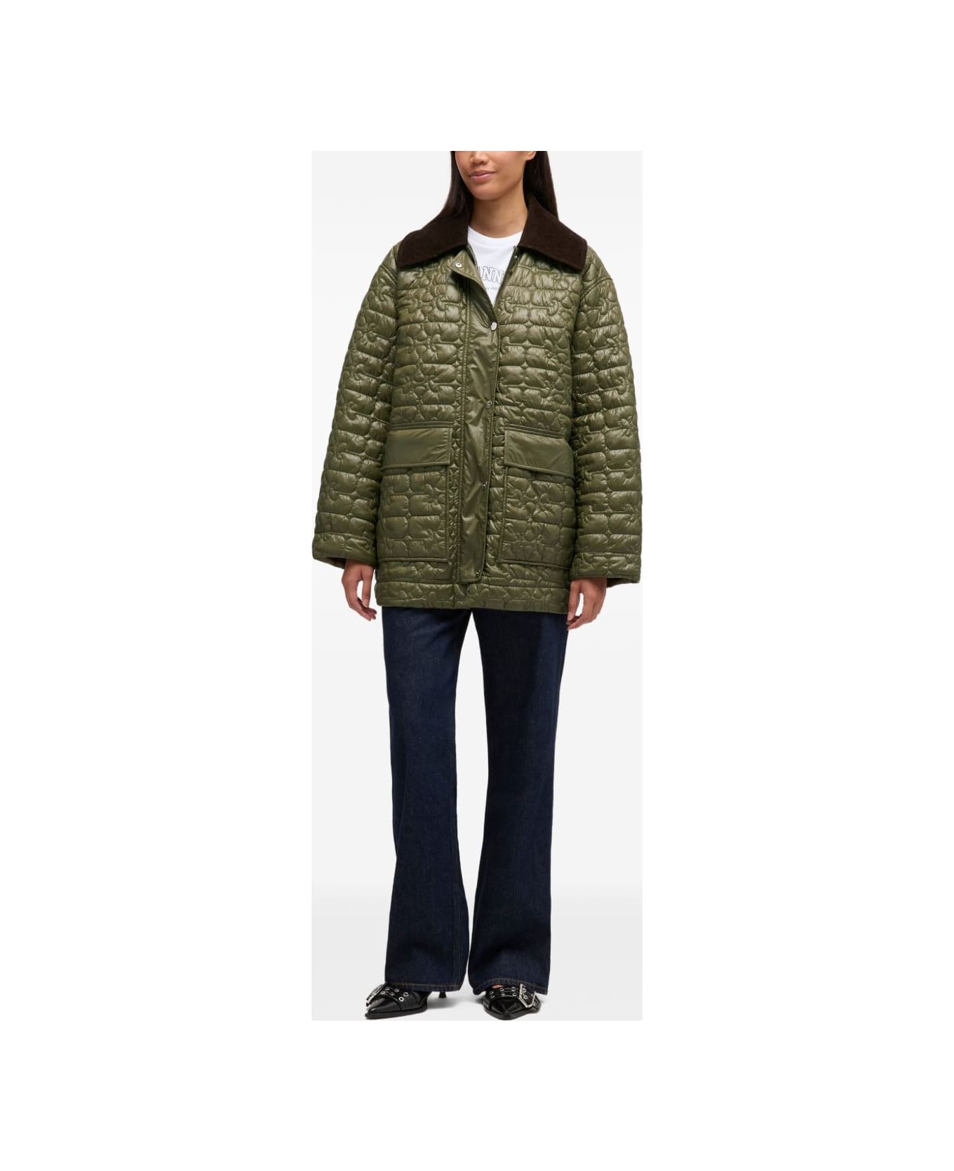 Ganni Quilted Jacket - Green