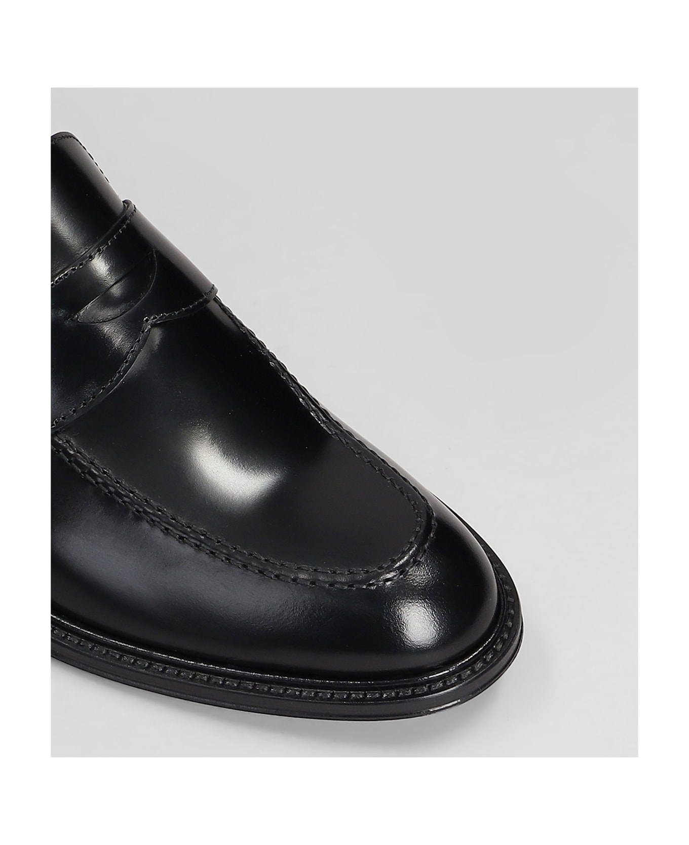 Green George Loafers In Black Leather - black