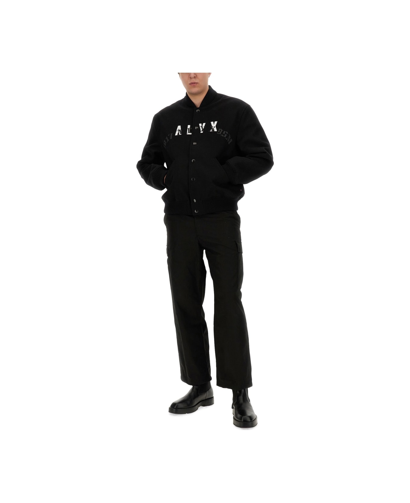 1017 ALYX 9SM Bomber Jacket With Logo - BLACK