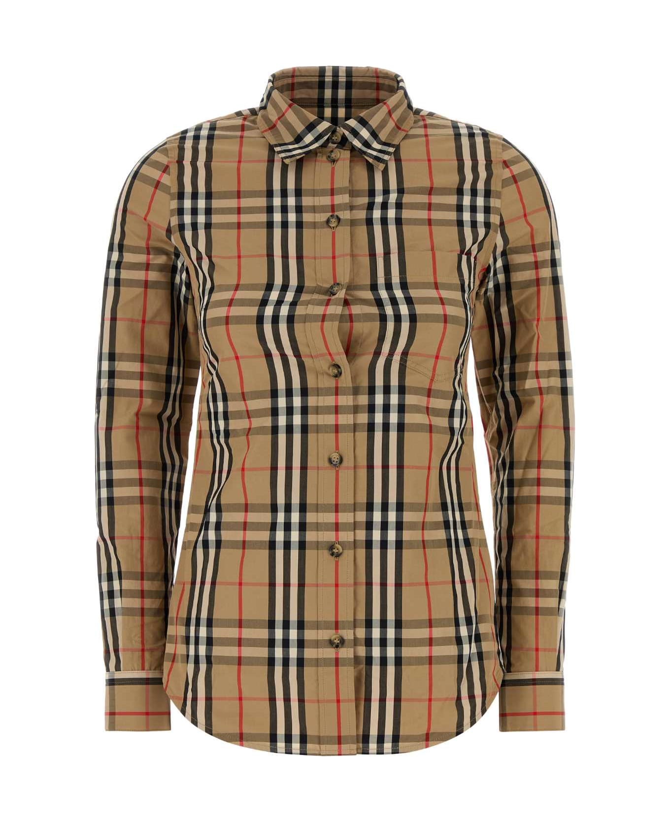 Burberry Embroidered Cotton Shirt - ARCHIVEBEIGEIPCHK