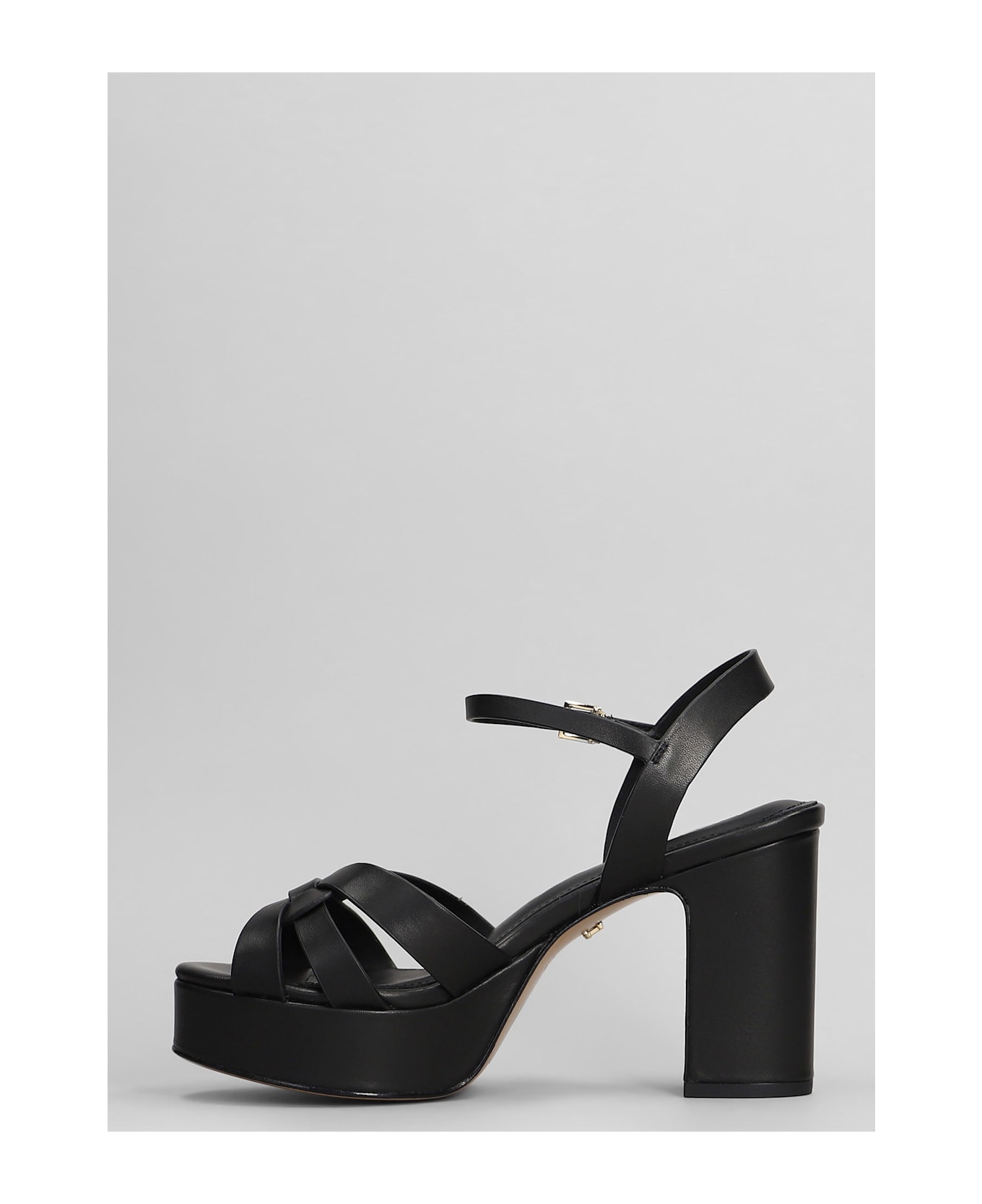 Lola Cruz Aria Platform 95 Sandals In Black Leather - black