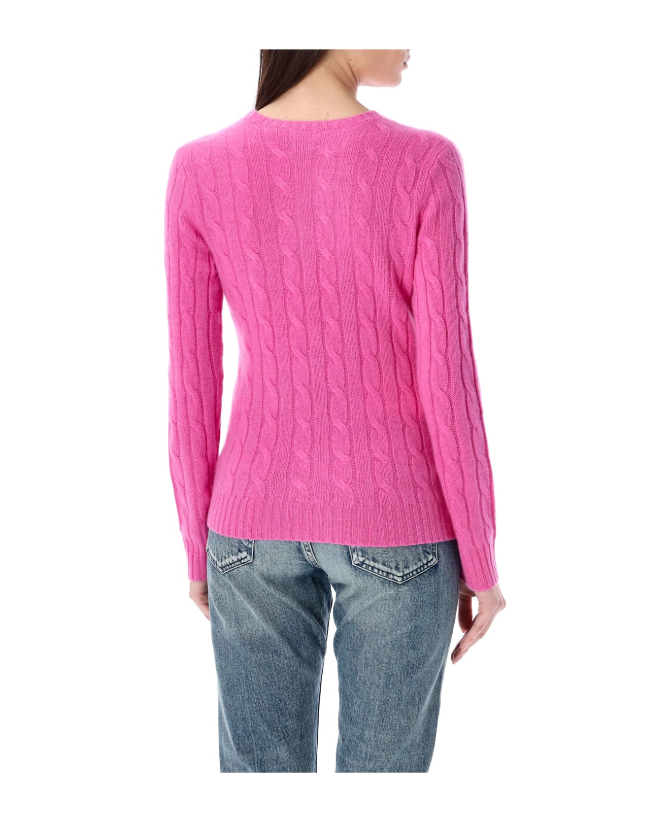 Polo Ralph Lauren Julianna Cable Knit Sweater - PINK FUXIA
