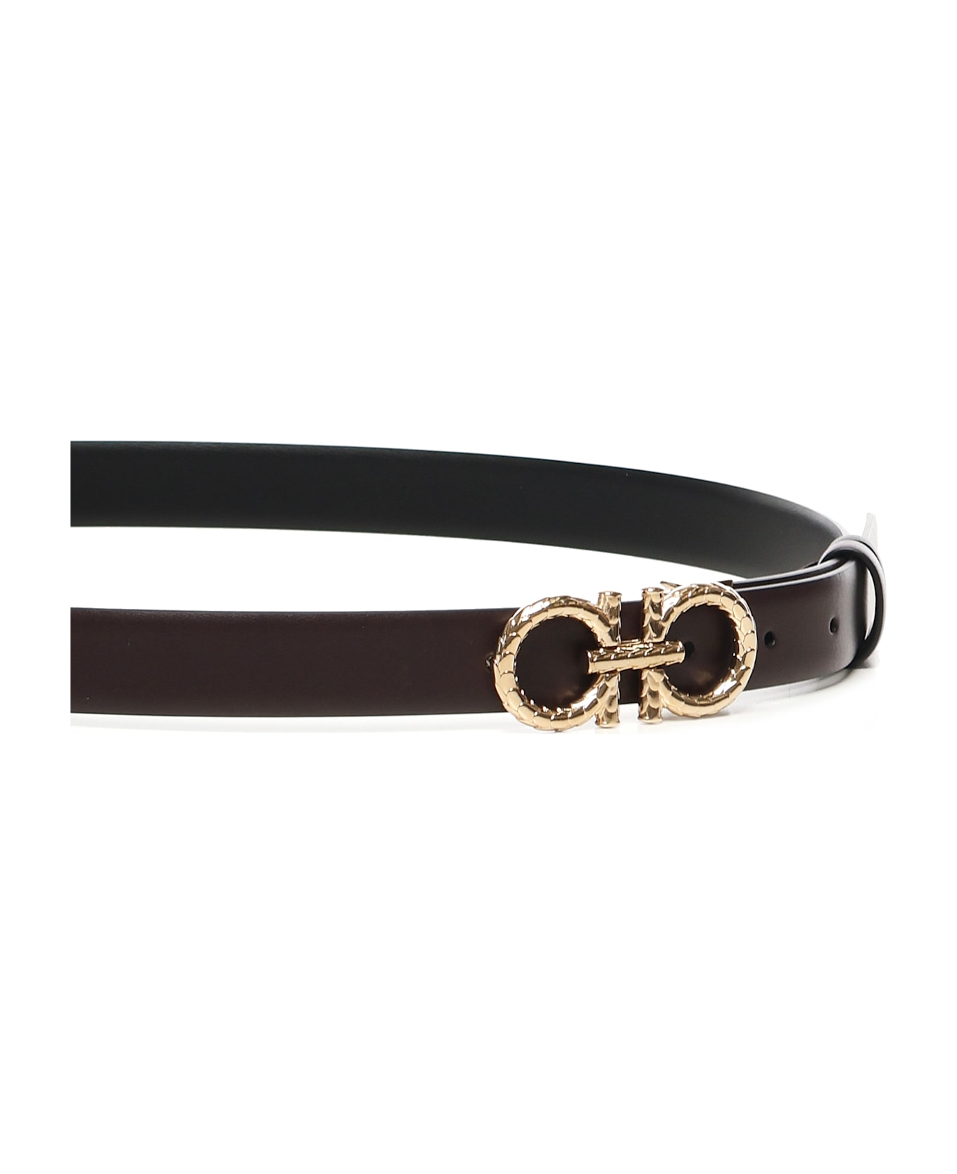 Ferragamo Gancini Adjustable And Reversible Belt - Brown