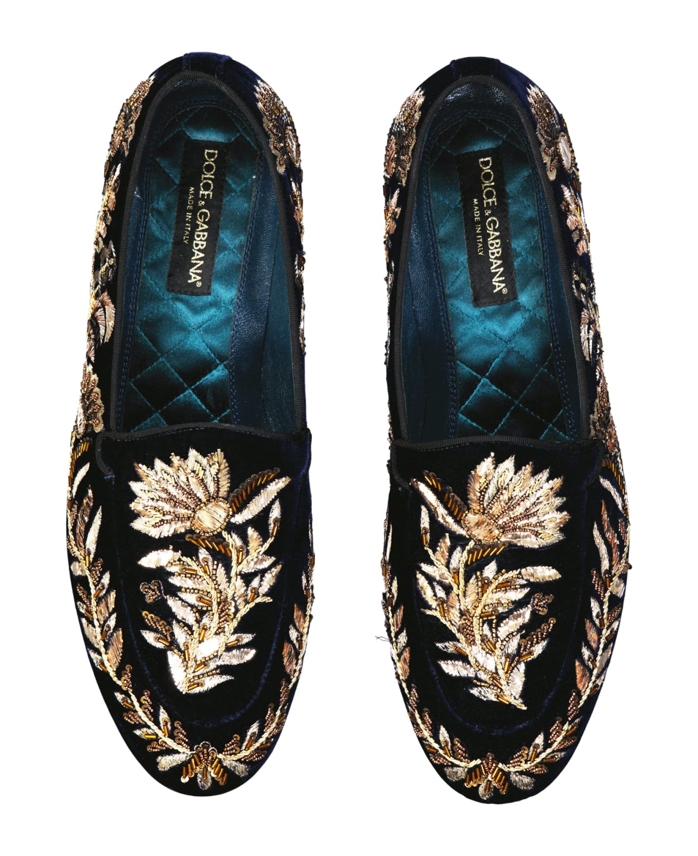 Dolce & Gabbana Crystal Embelished Loafers - Black
