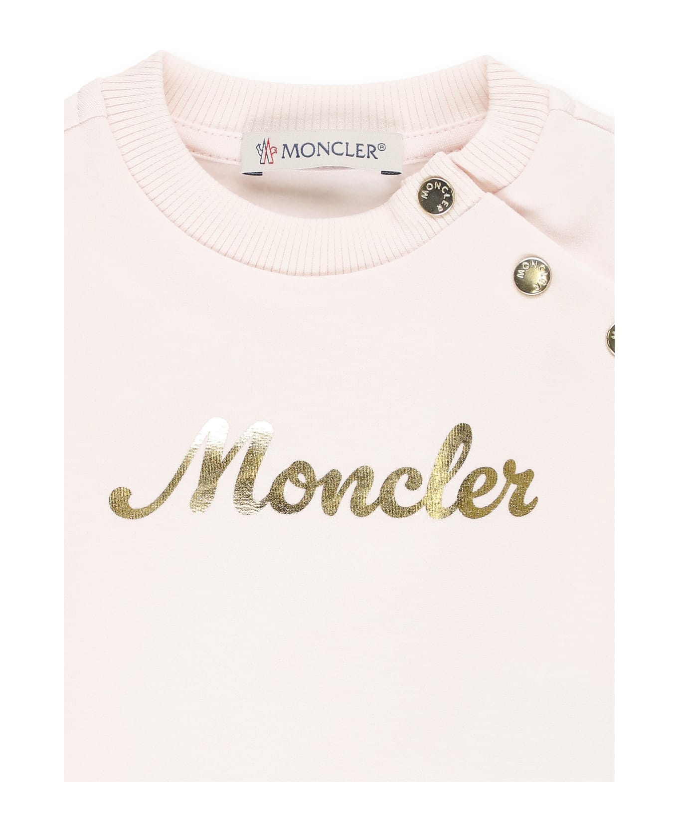 Moncler Cotton Sweatshirt With Print - Pink