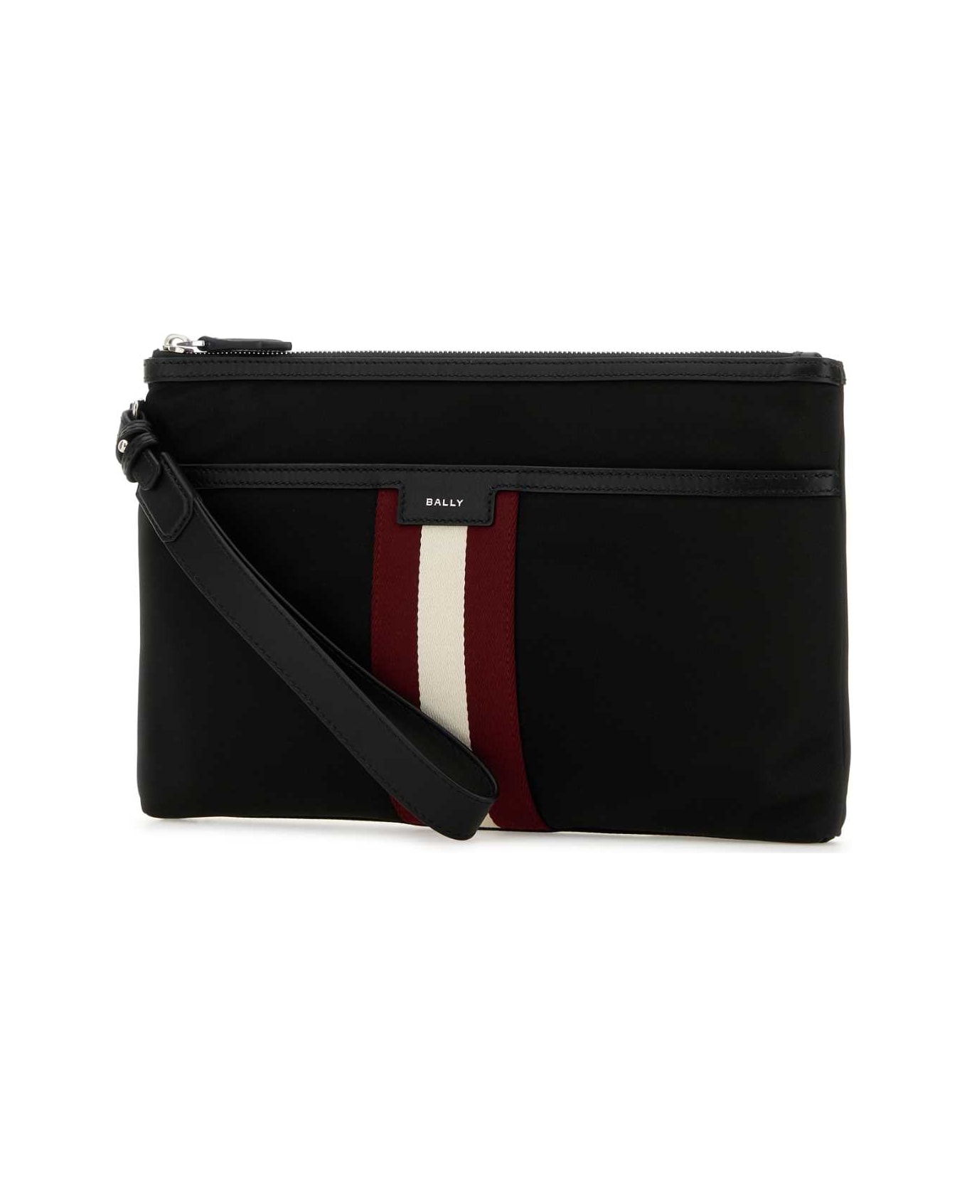 Bally Black Nylon Code Clutch - Black