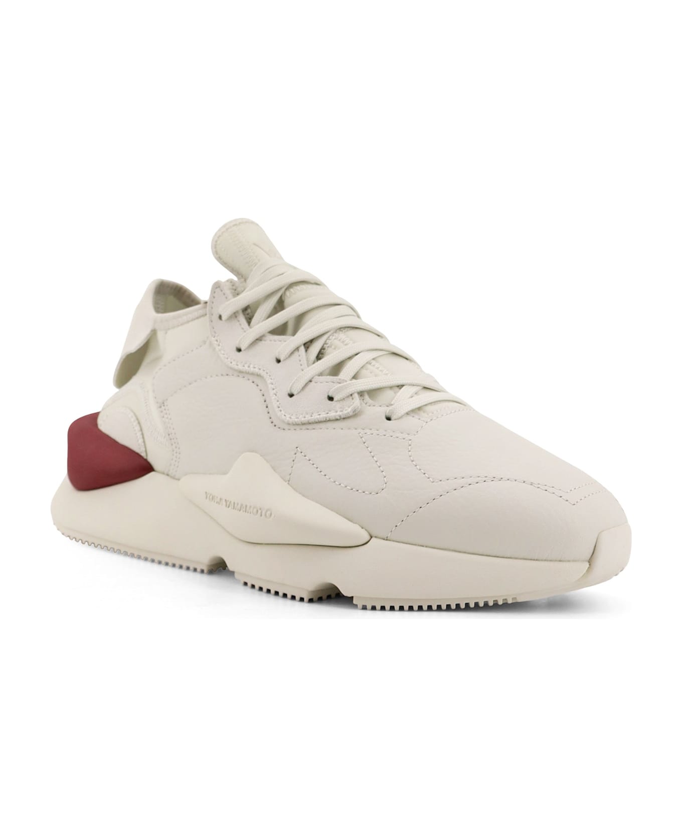 Y-3 Kaiwa Leather And Neoprene Sneakers - Grey