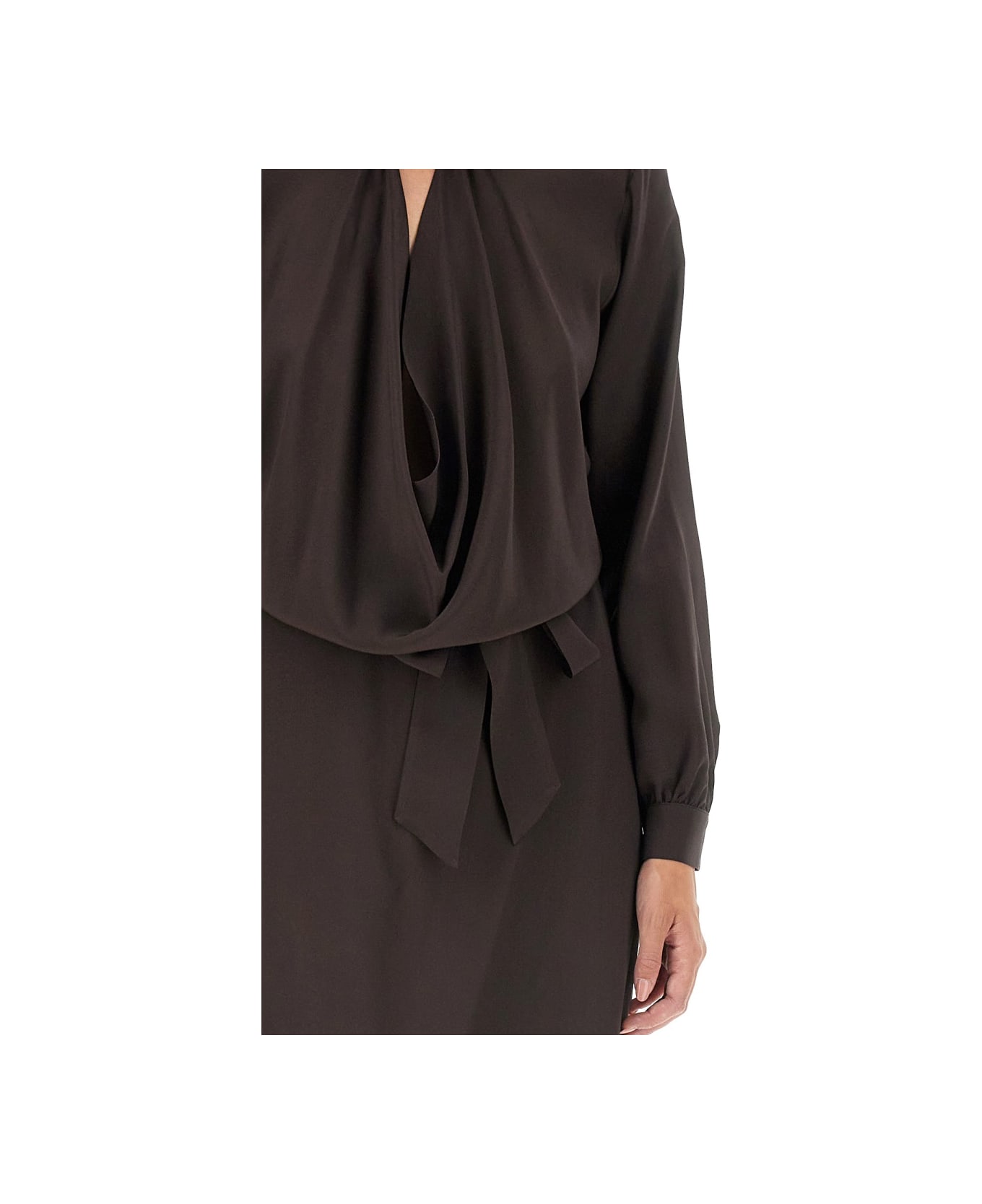 Kiton Silk Dress - DARK BROWN