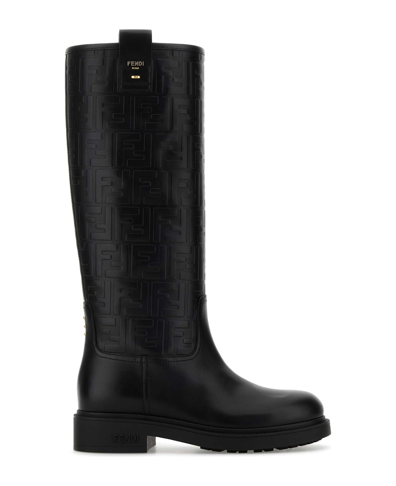 Fendi Black Leather Fendi Filo Boots - NERO+NERO