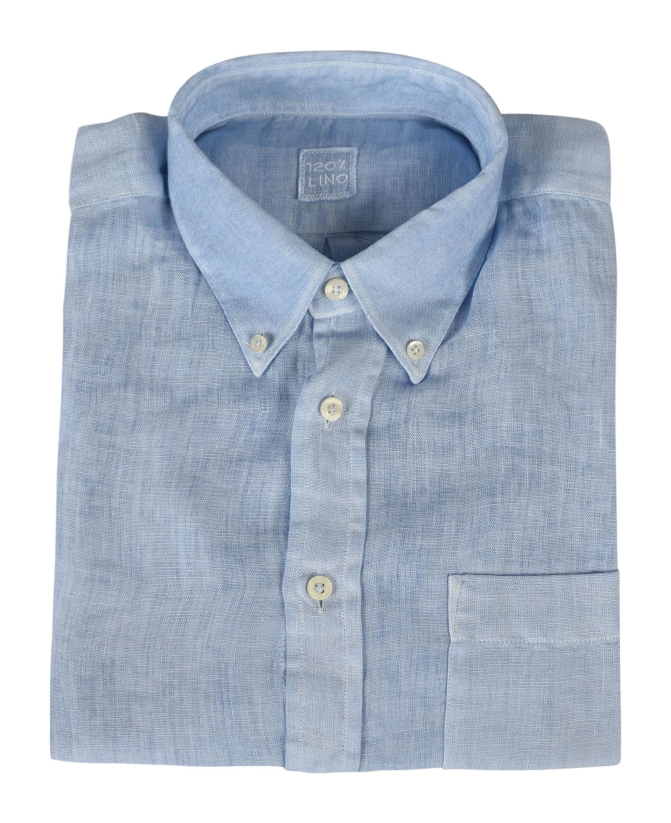 120% Lino Regular Fit Button Down Shirt - Mermaid Soft Fade