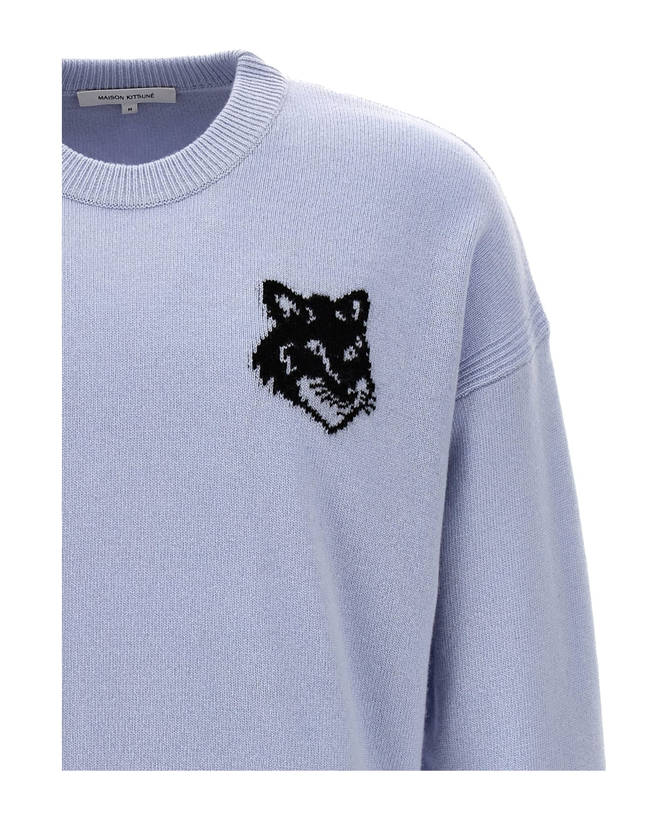 Maison Kitsuné 'fox Head' Sweater - Light Blue ニットウェア