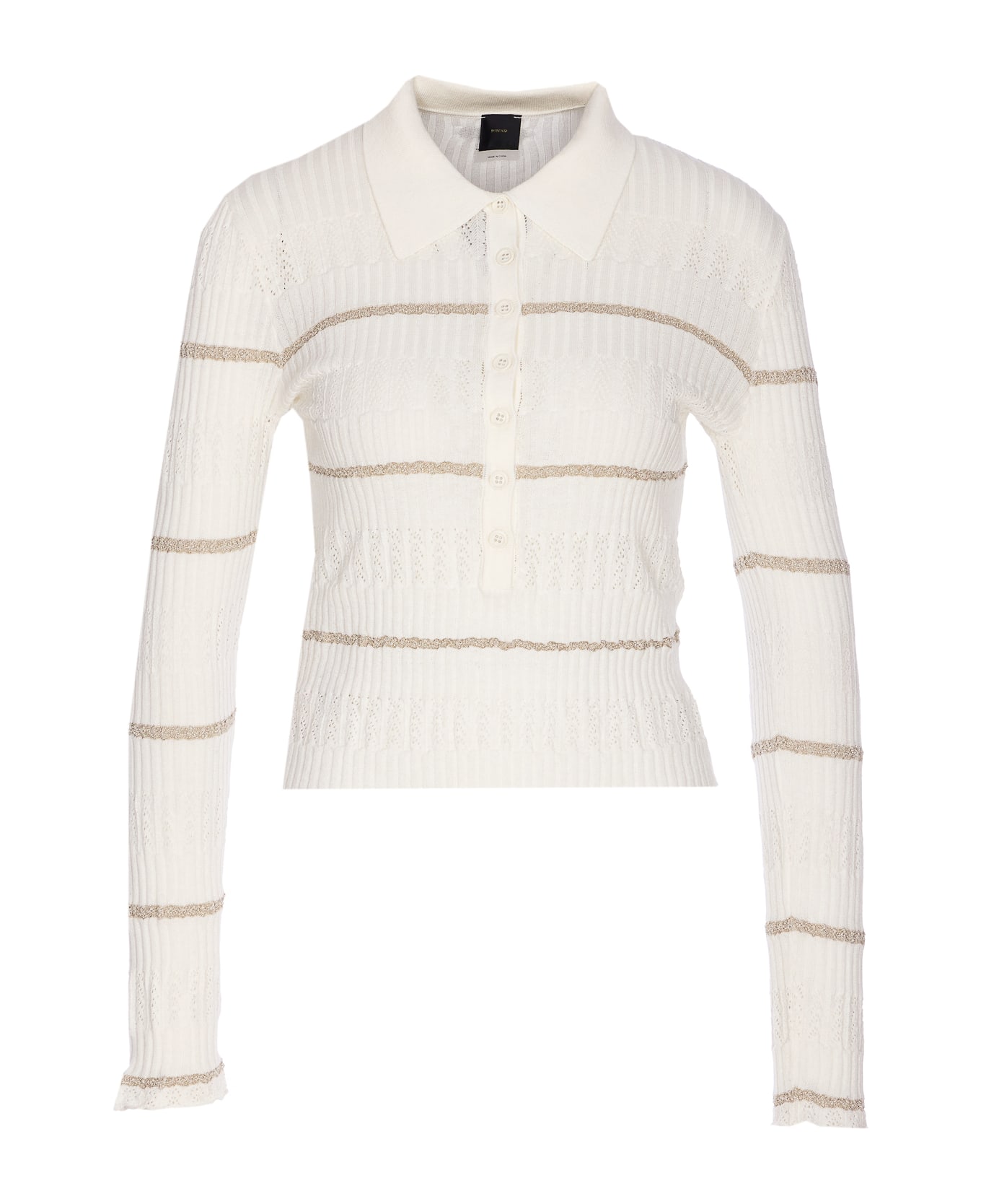 Pinko Jannu Long Sleeves Polo - White