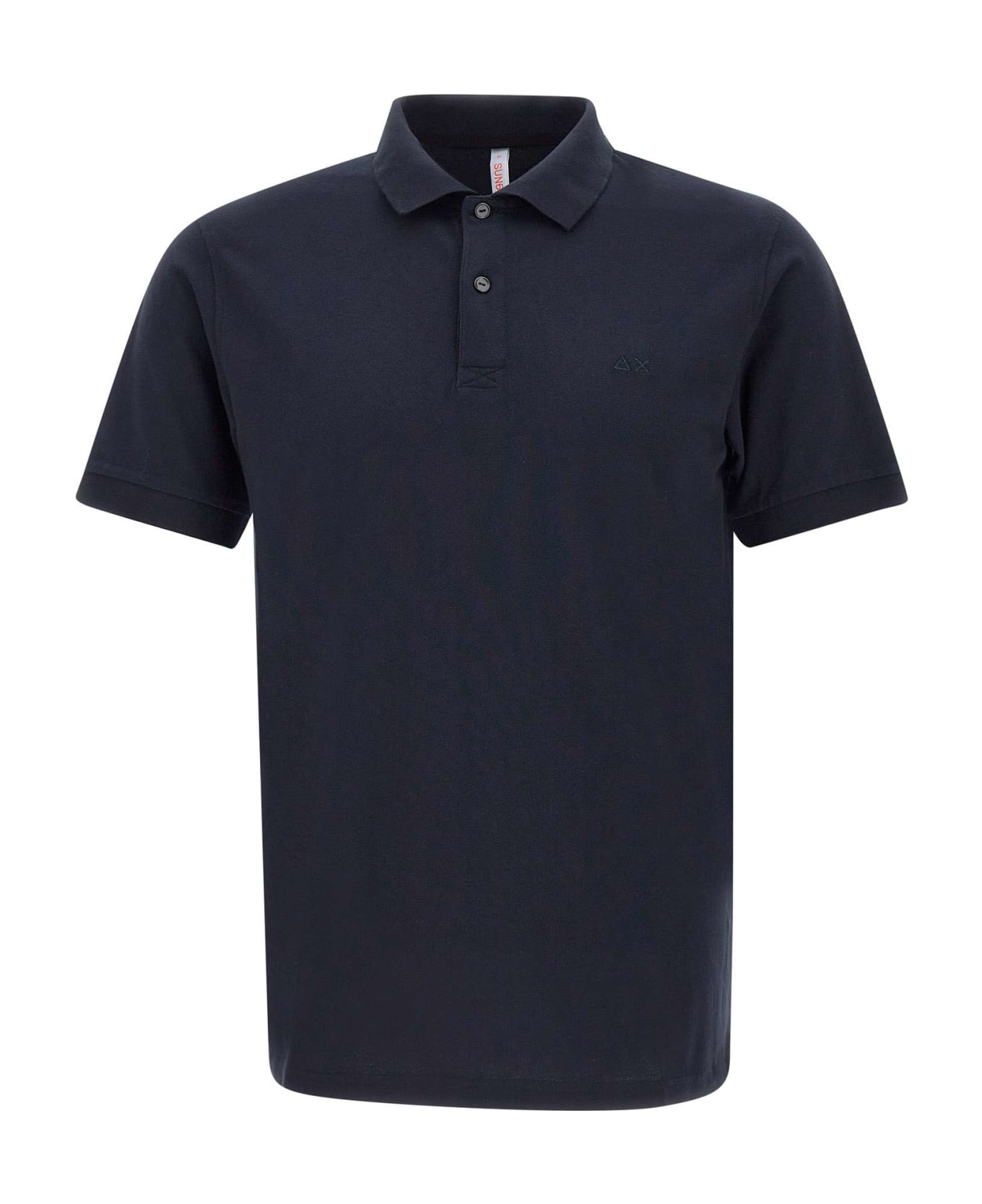Sun 68 "cold Garment Dye" Cotton Polo Shirt - BLUE ポロシャツ