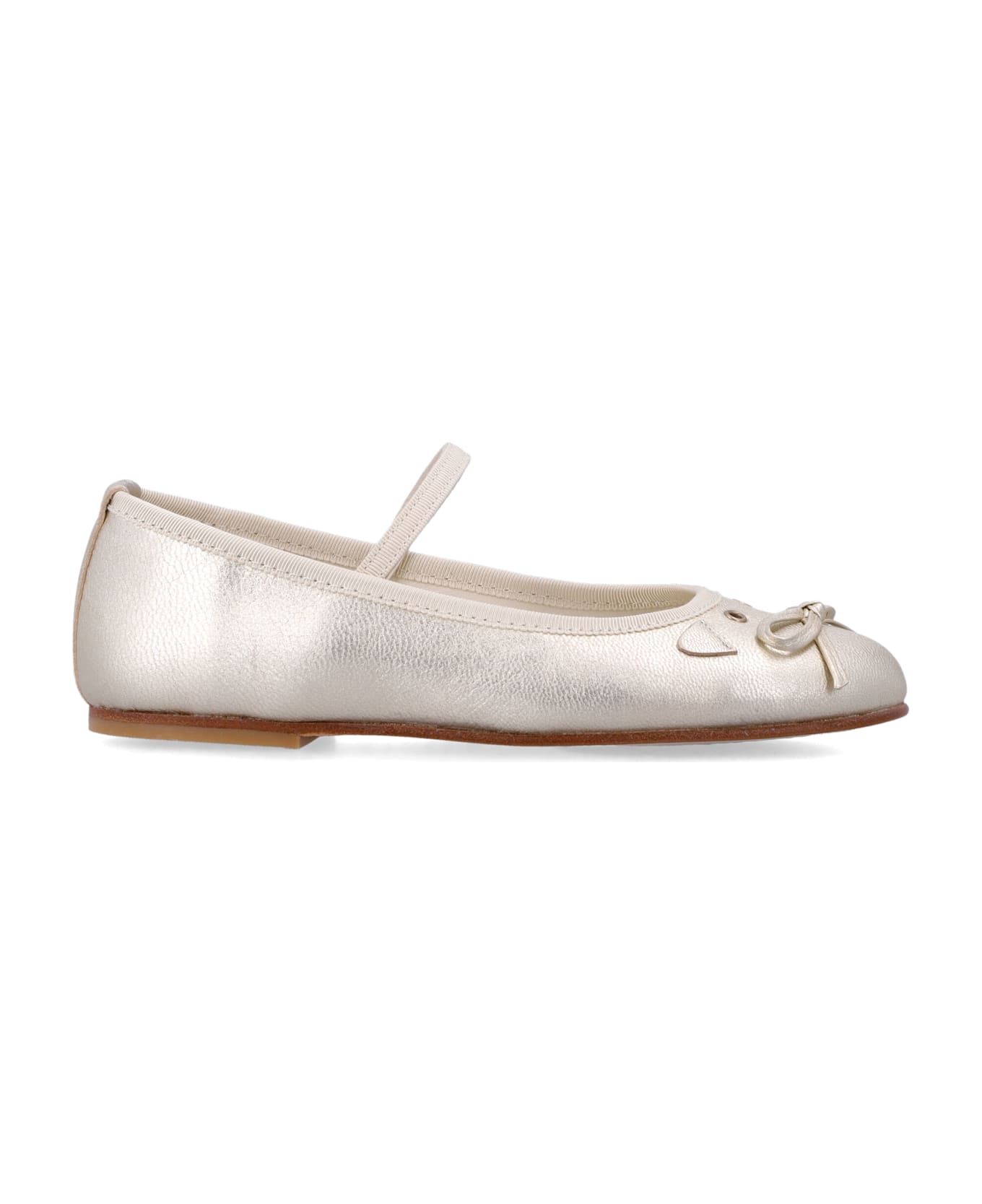 Bonpoint Joie Gold Leather Cat Ballerinas Bonpoint For Girl - GOLD