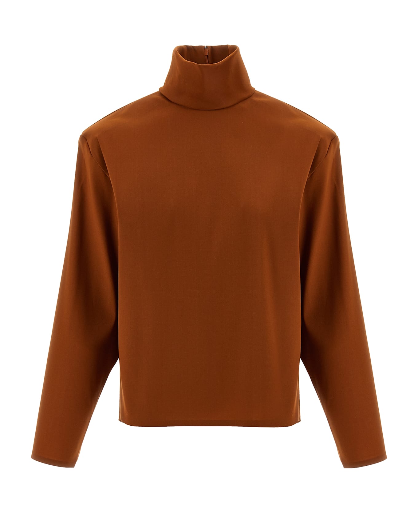 Saint Laurent Structured Shoulder Sweater - Brown