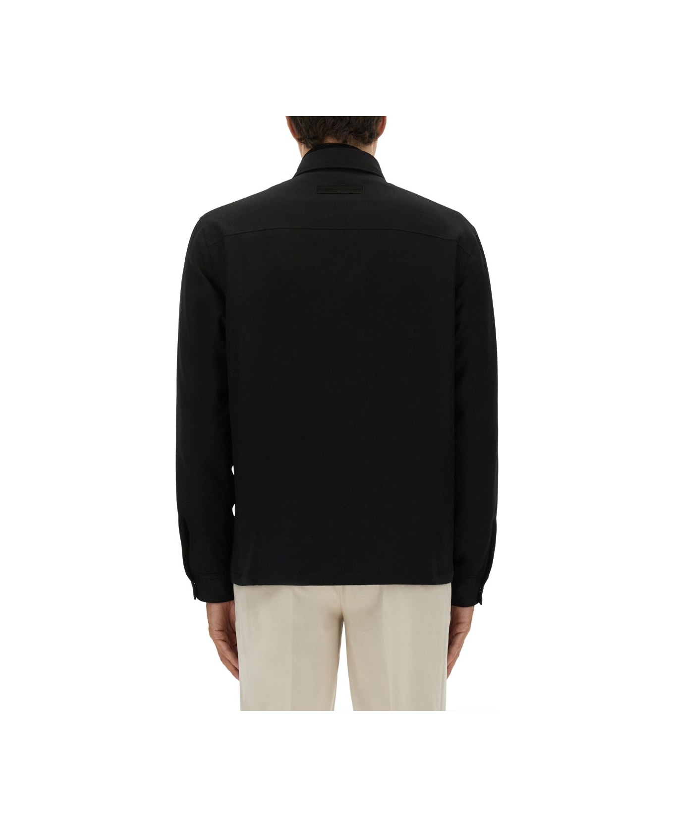 Zegna Wool Shirt - BLACK