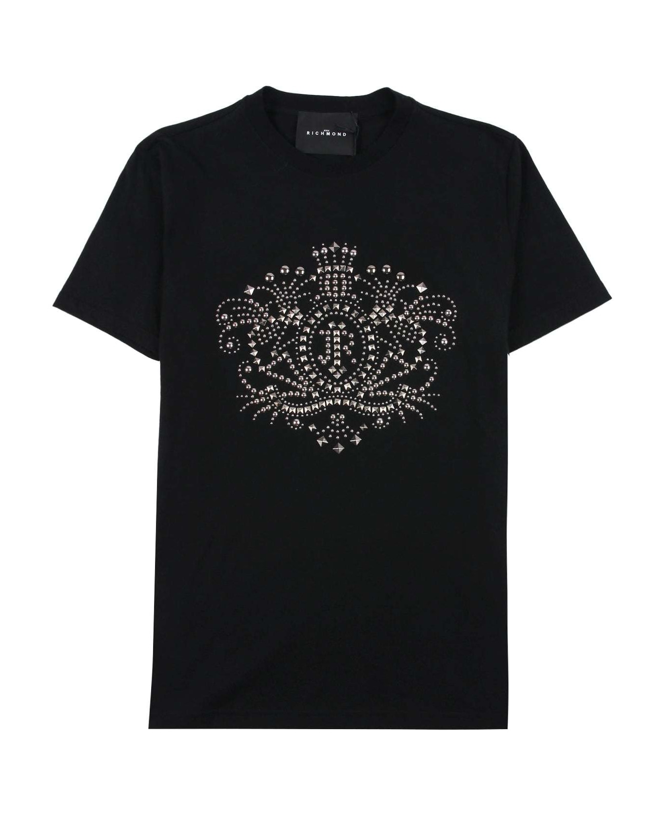 John Richmond T-shirt With Decorative Studs On The Front - Nero シャツ