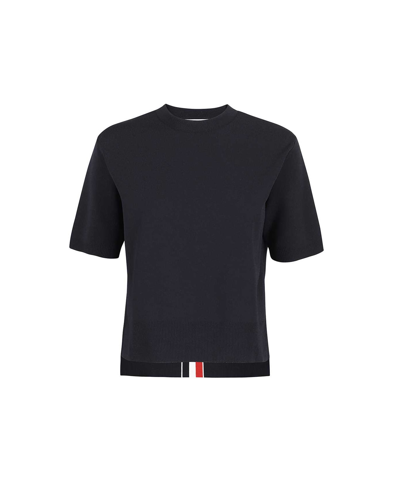 Thom Browne Knitted T-shirt - blue Tシャツ