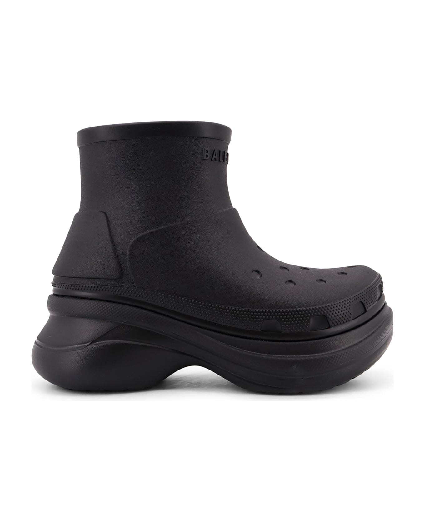 Balenciaga Crocs Bootie Rubber Ankle Boots - Black