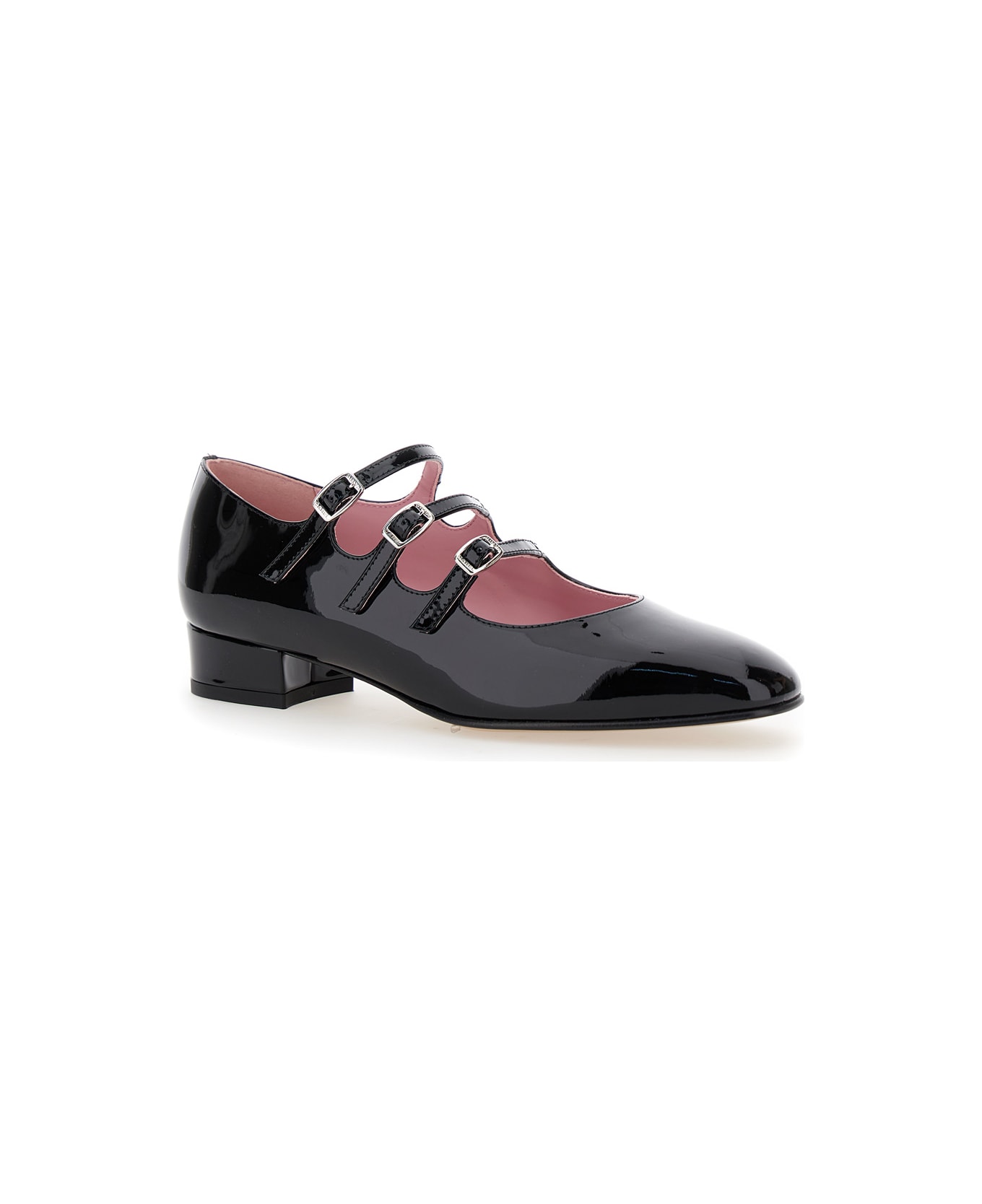 Carel 
kina
 Black Mary Janes With Straps And Block Heel In Patent Leather Woman - Black