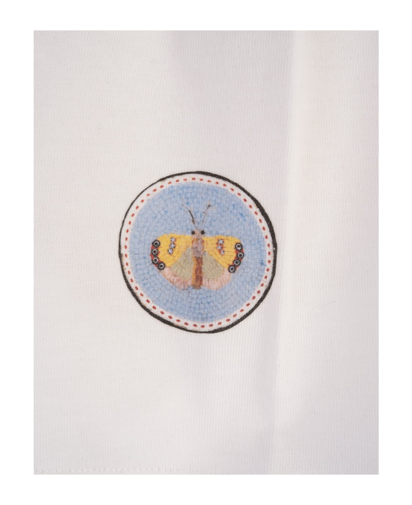 Giambattista Valli White Crop Top With Micromosaic Print - White Tシャツ