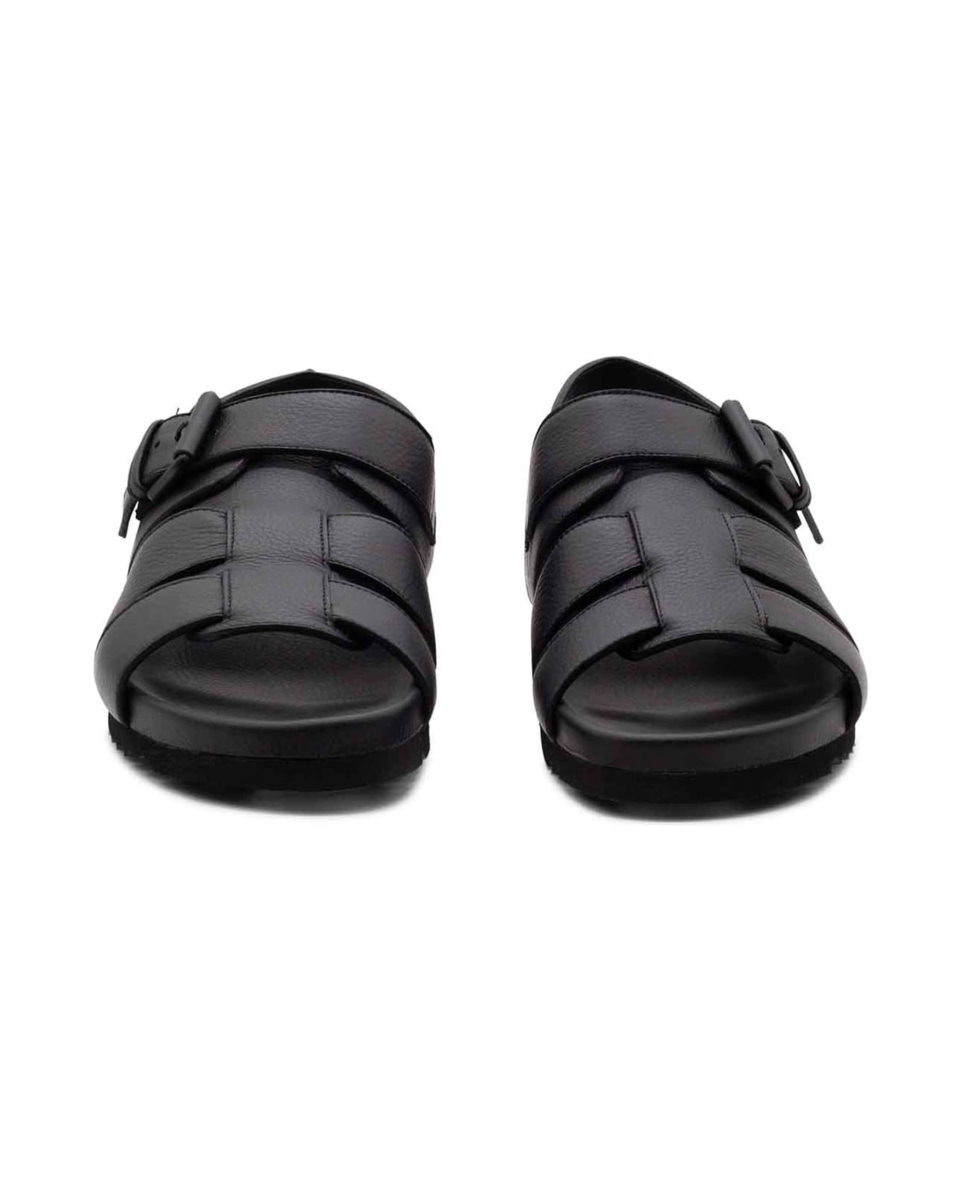 Vic Matié Men's Black Leather Sandal - BLACK