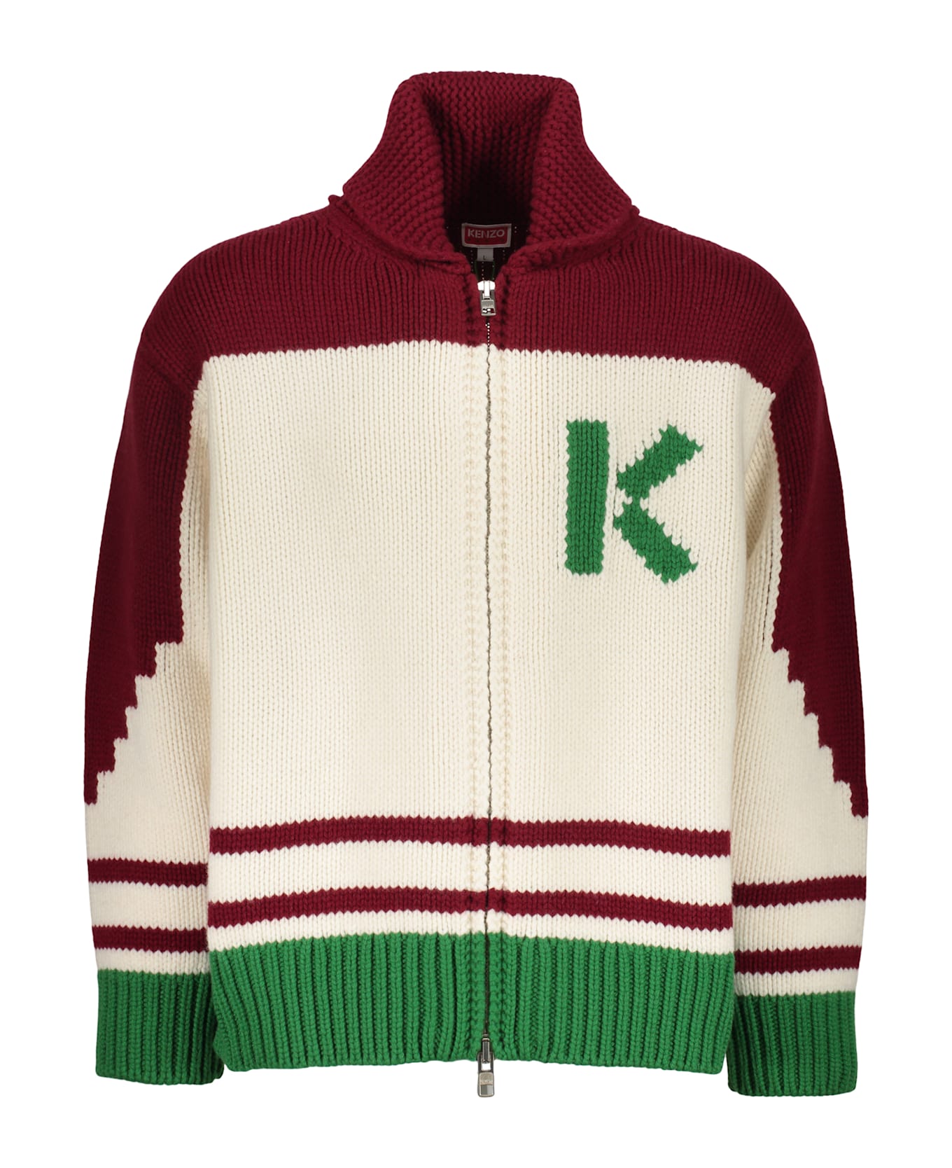 Kenzo Jacquard Knit Cardigan - White