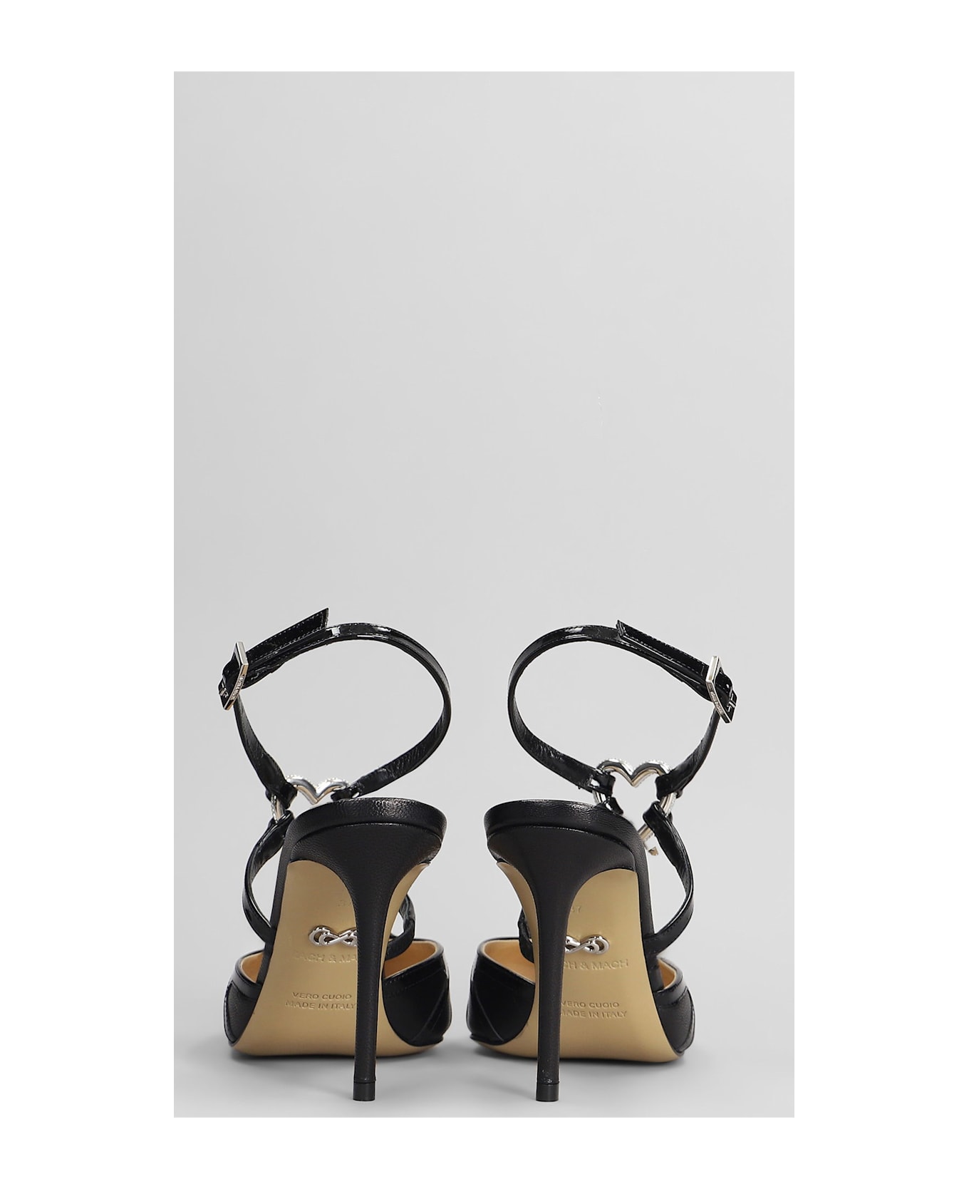 Mach & Mach Pumps In Black Leather - black