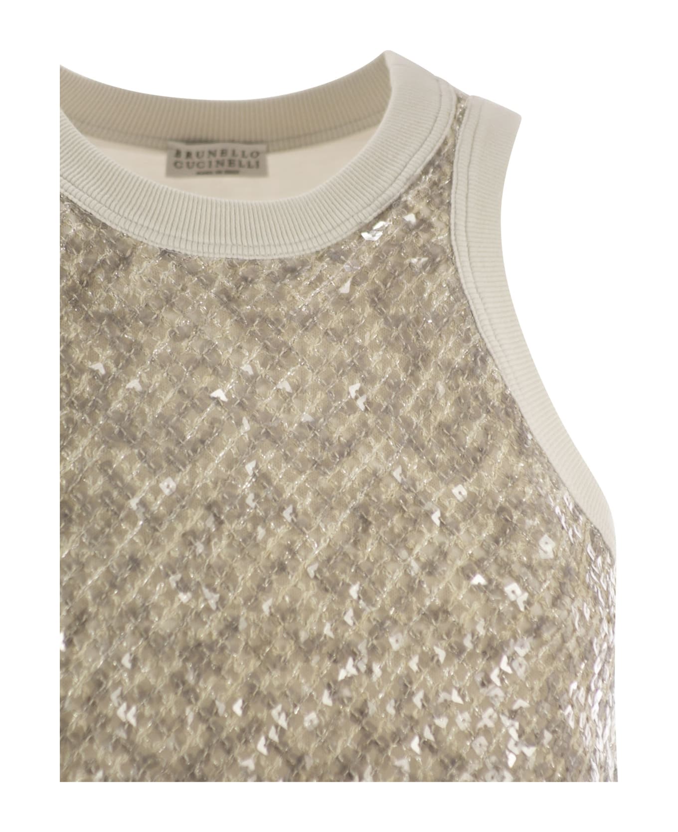 Brunello Cucinelli Sequin Top - Light Beige