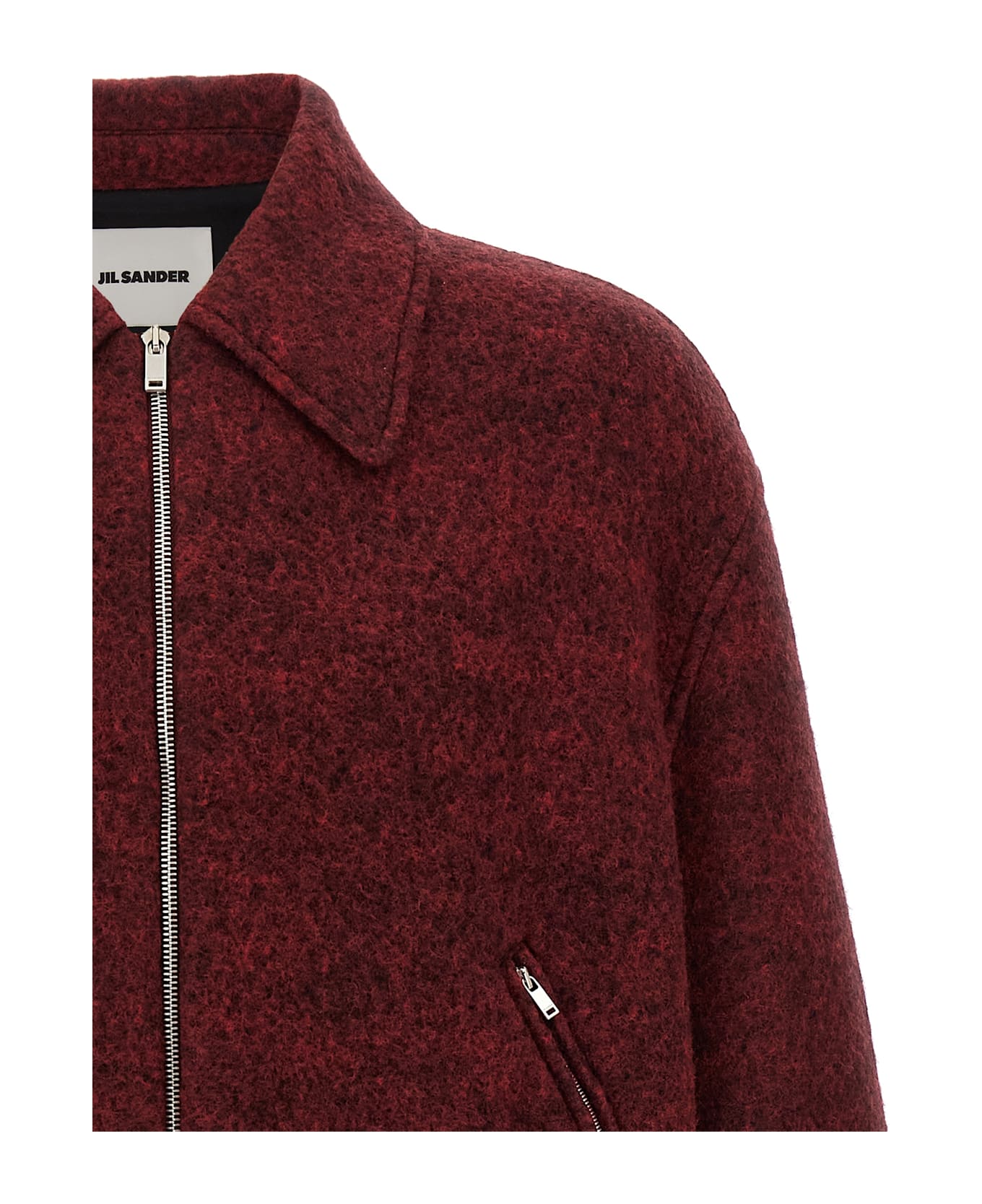 Jil Sander Mélange Wool Bomber Jacket - PEACH OPAL