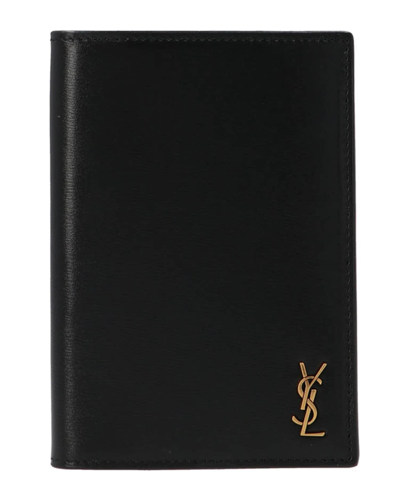 Saint Laurent Monogram Passport Holder - Black  