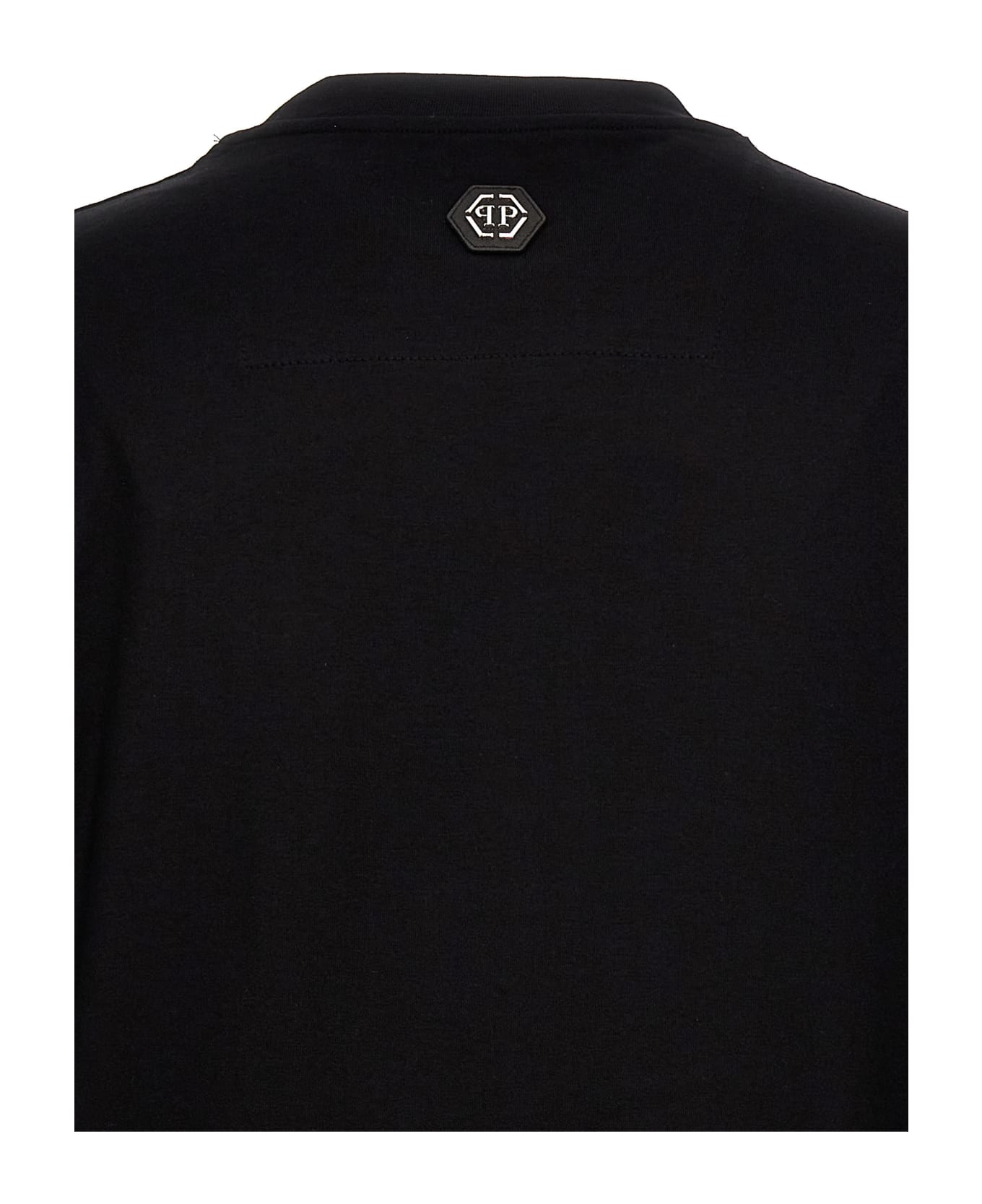 Philipp Plein Rhinestone Logo T-shirt - BLACK