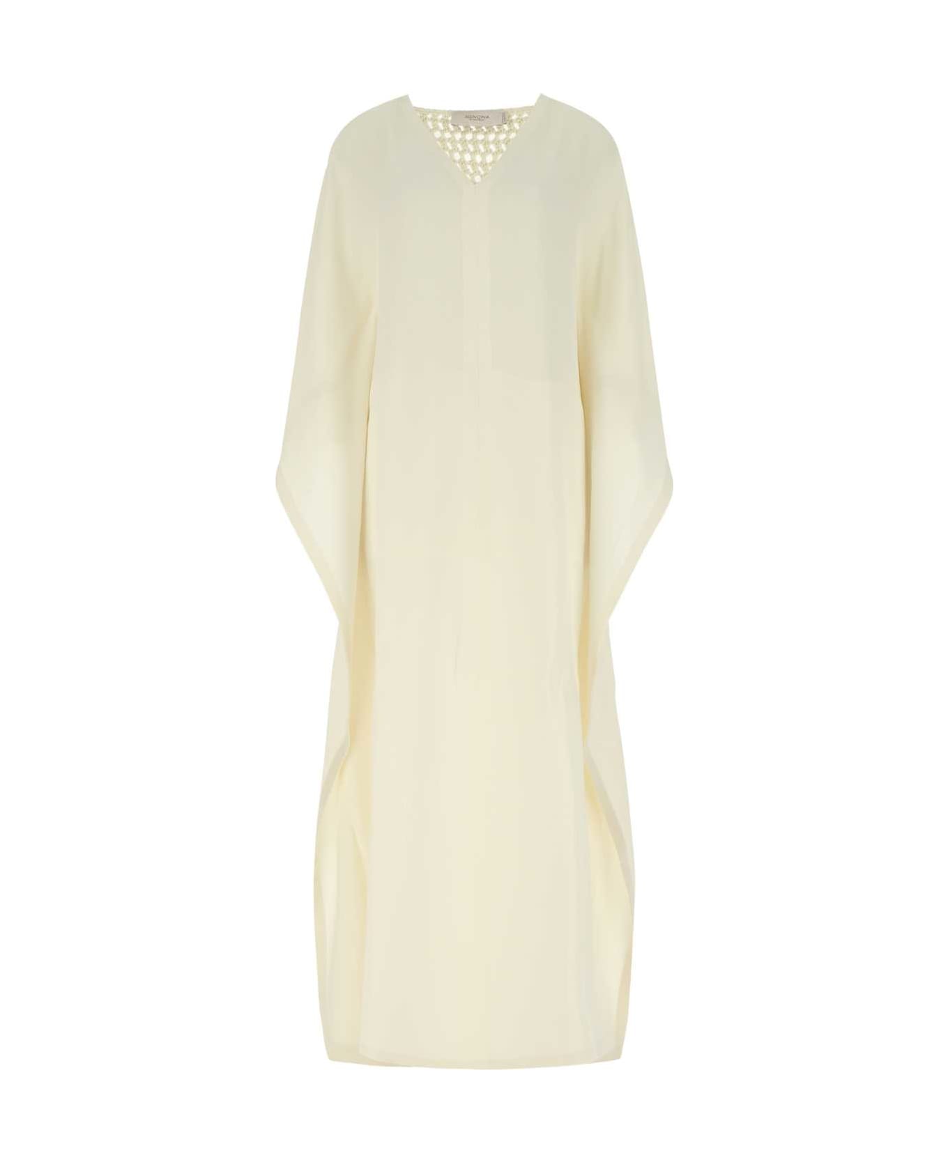 Agnona Ivory Wool Blend Tunic Dress - N00