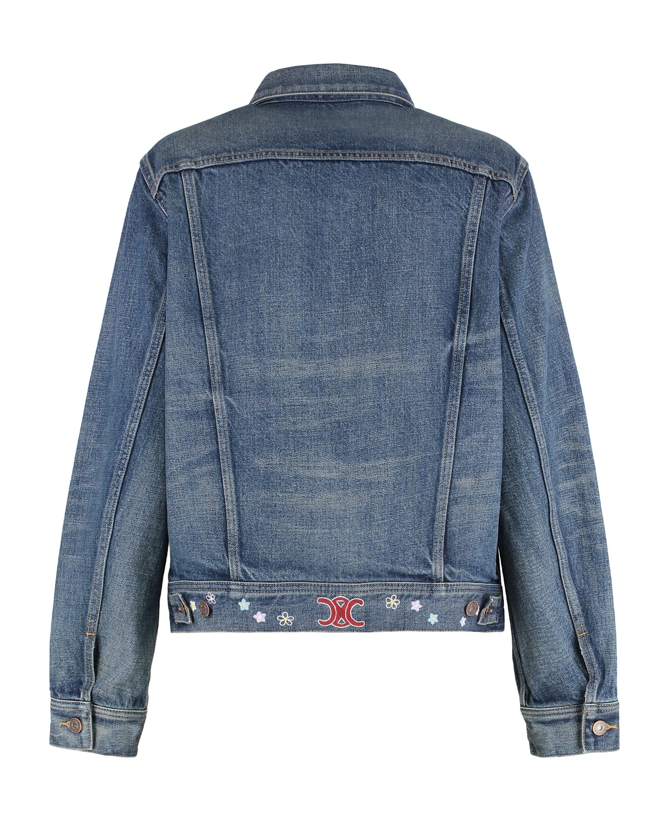 Celine Denim Jacket With Embroidery - Denim