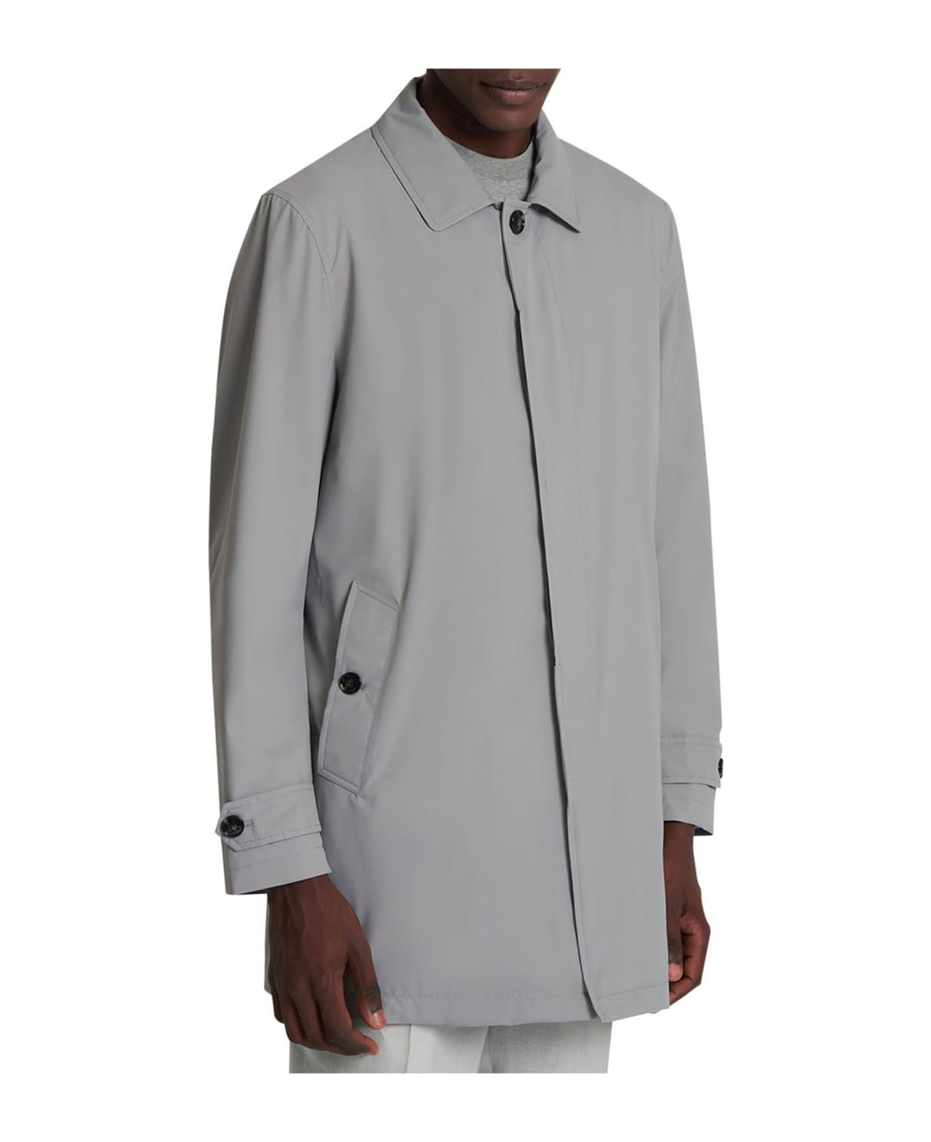 Kiton Coat Polyester - GREY