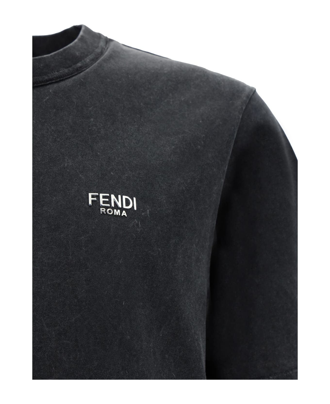 Fendi Washed Compact Jersey T-shirt - Black
