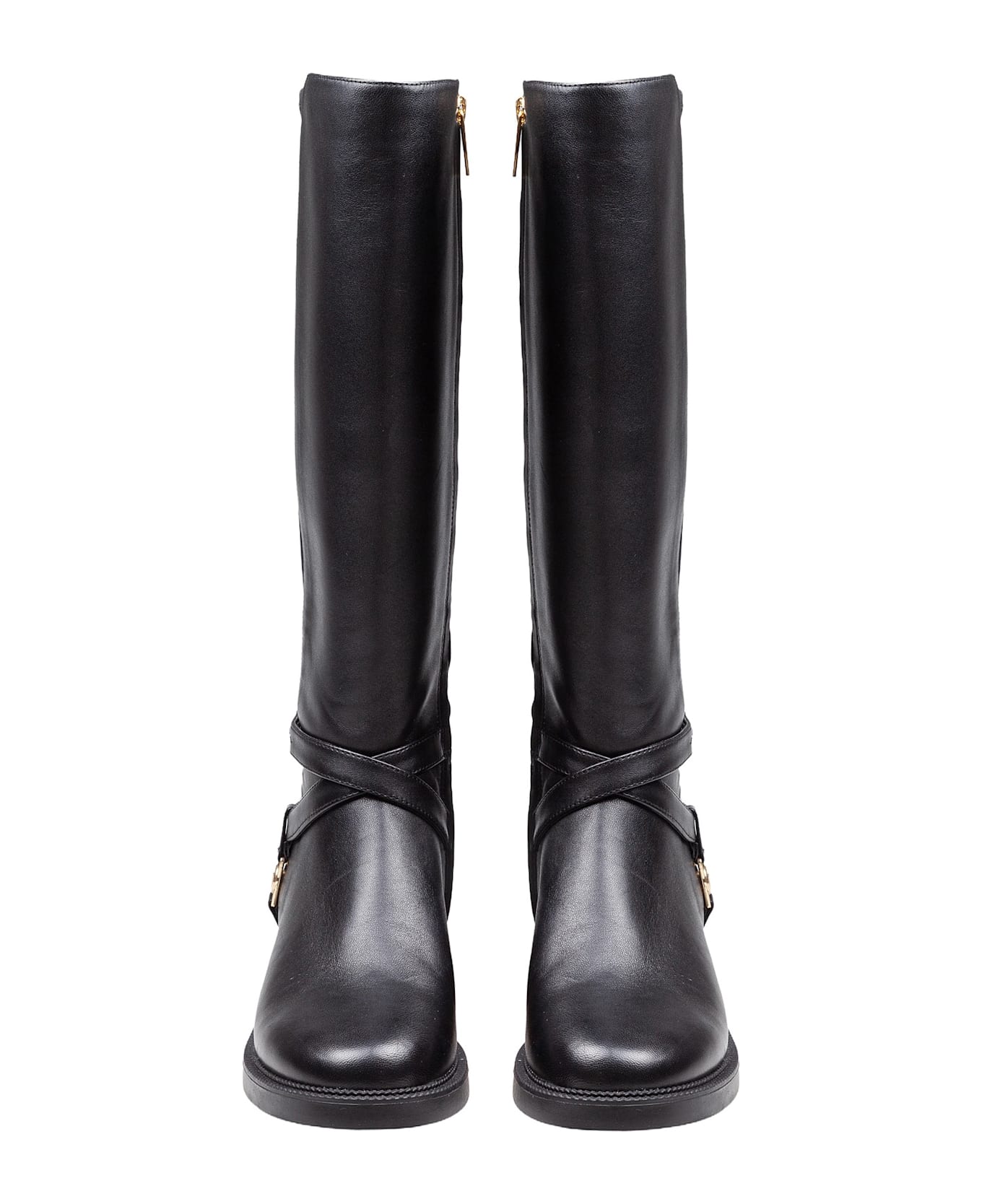 Michael Kors Abigail Boot In Leather And Nylon Color Black - Black