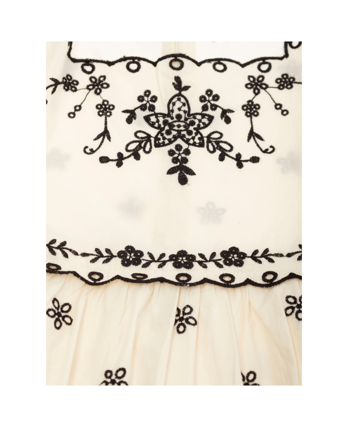 Sea New York 'kingsley' Beige Dress With All-over Embroidery In Cotton Girls - Beige