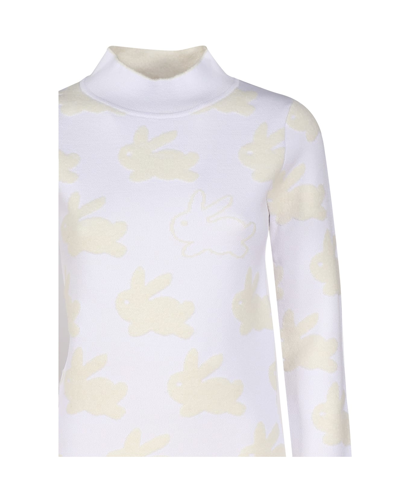 J.W. Anderson Embroidered Stretch Polyester Blend Sweater - WHITEIVORY フリース