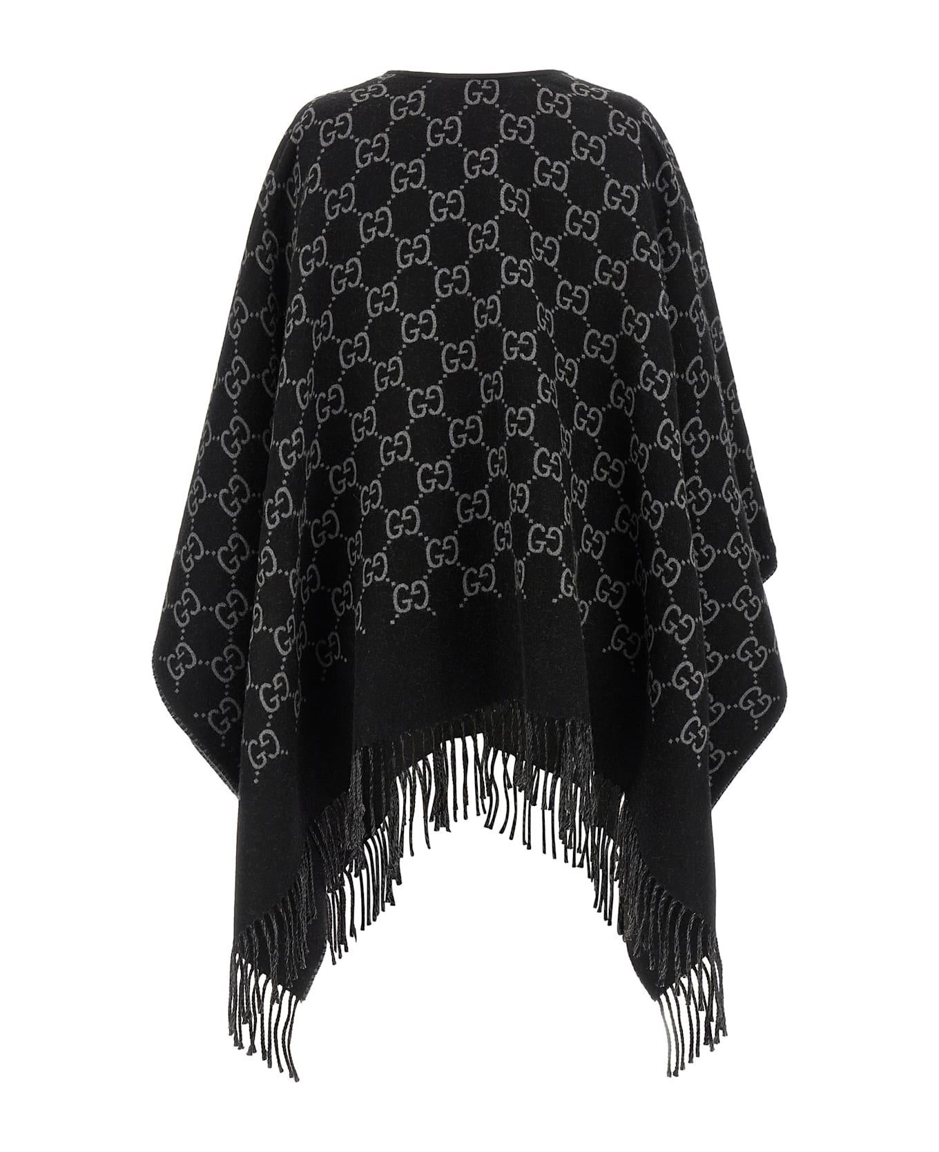Gucci Gg Wool Cape - Black  
