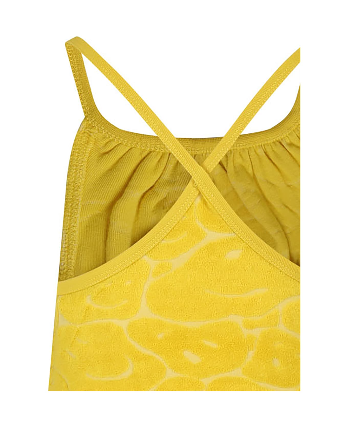 Molo Yellow Dress For Girl With Smileys - Yellow